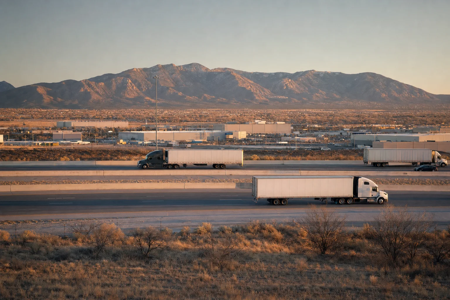 New Mexico commercial trucking corridor — illustrative