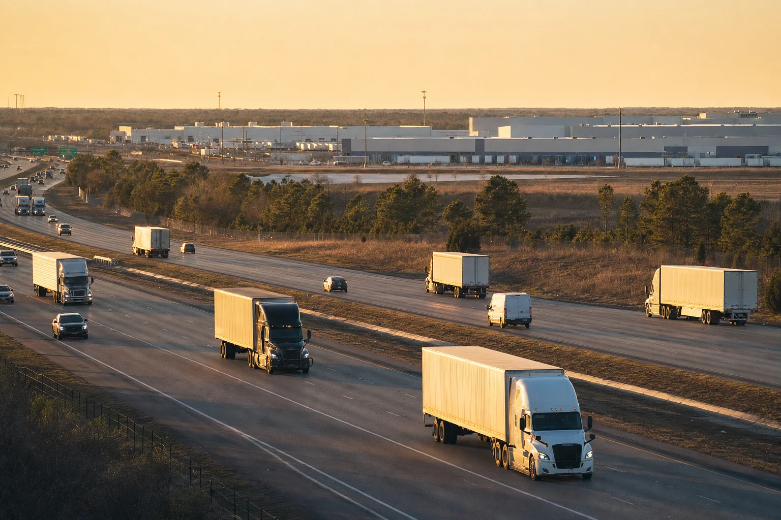 Editorial image: Arlington, Texas — commercial truck corridor