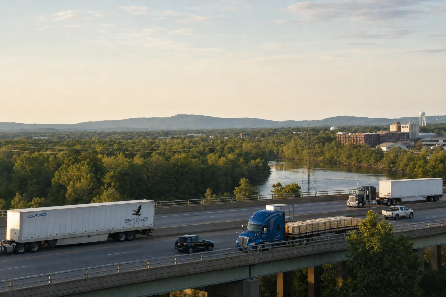 Editorial image: Augusta, Georgia — commercial truck corridor