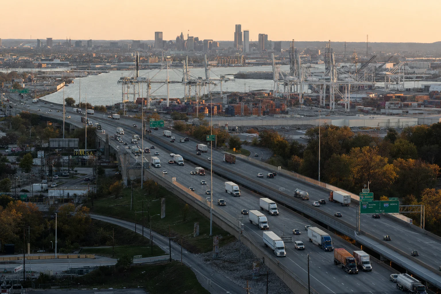 Maryland commercial trucking corridor — illustrative
