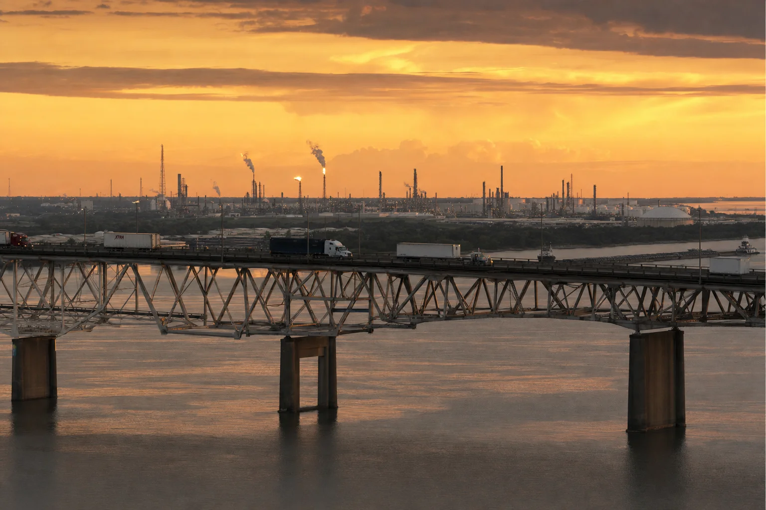 Louisiana commercial trucking corridor — illustrative