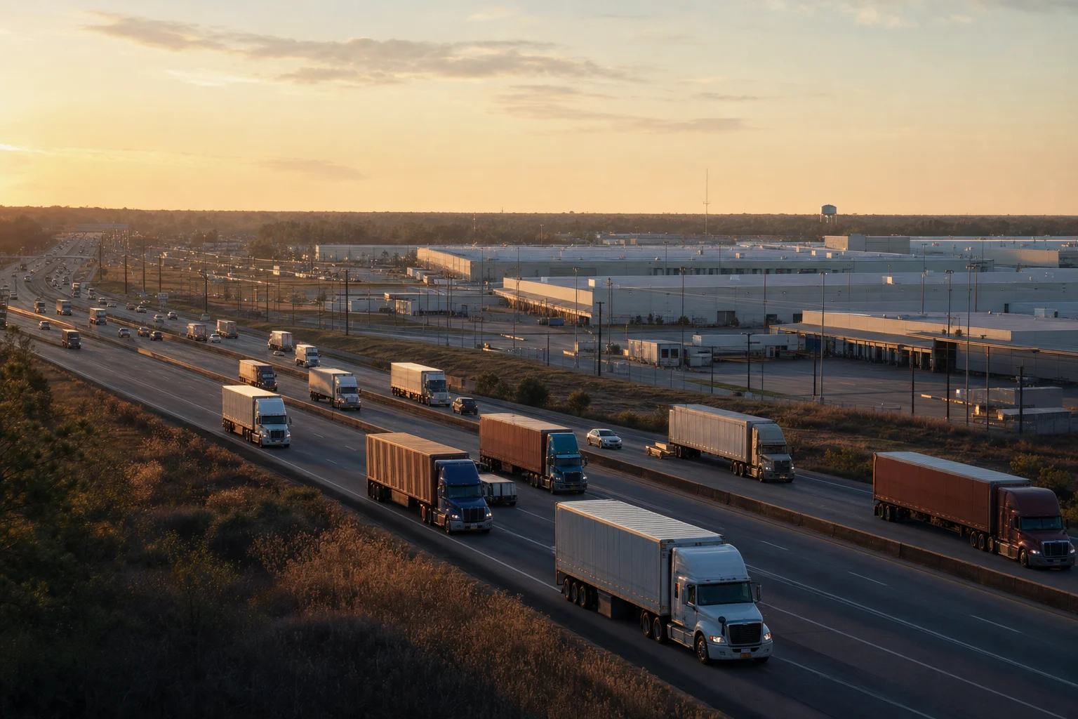 Editorial image: Beaumont, Texas — commercial truck corridor