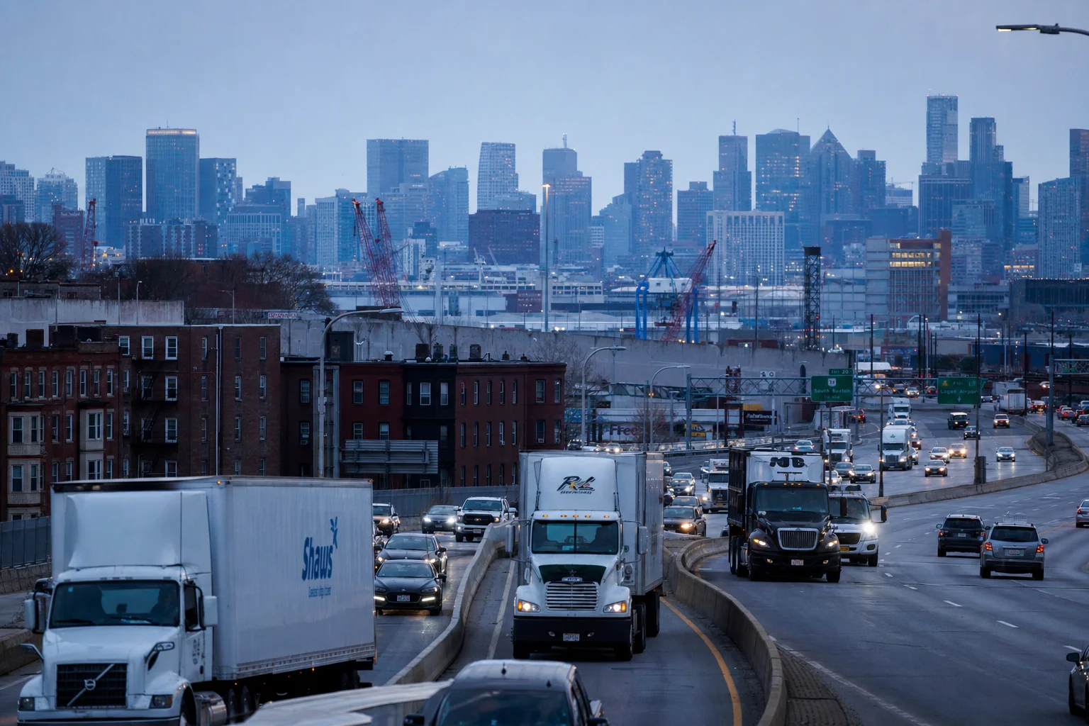 Massachusetts commercial trucking corridor — illustrative