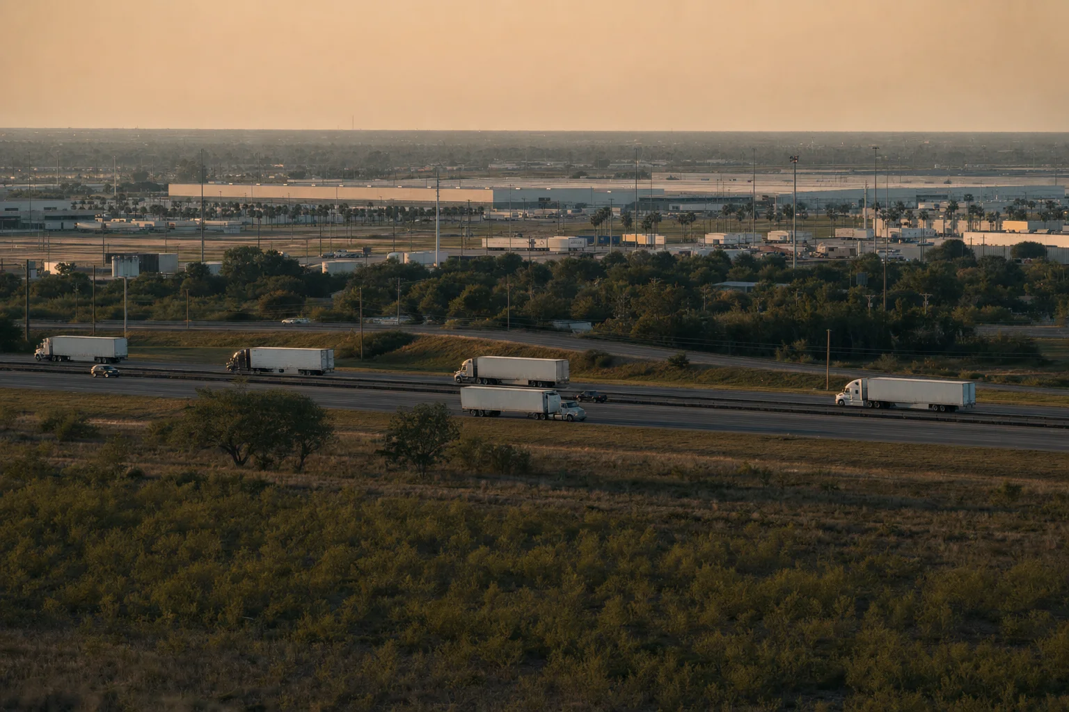 Editorial image: Brownsville, Texas — commercial truck corridor