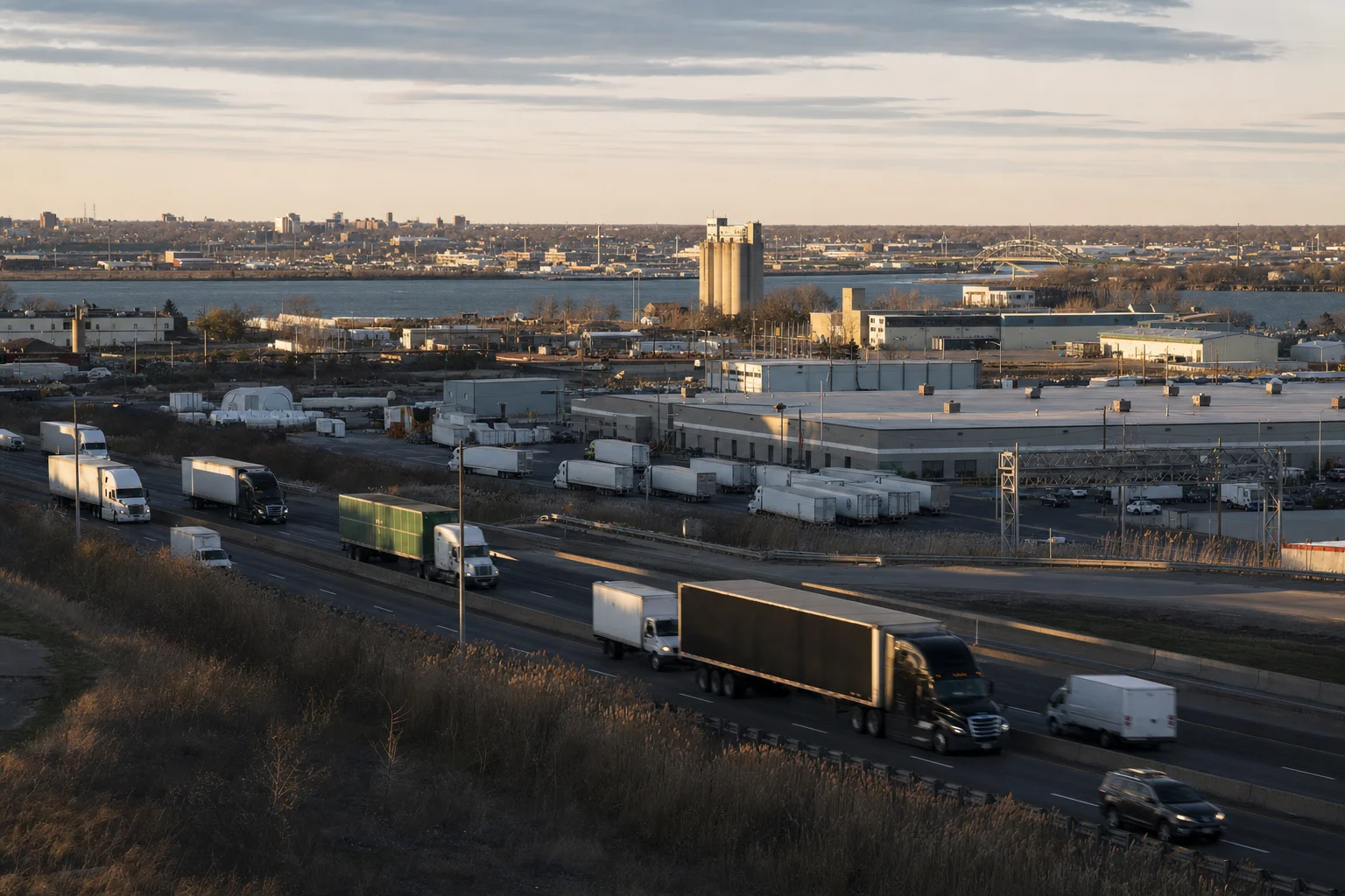 Editorial image: Buffalo, New York — commercial truck corridor