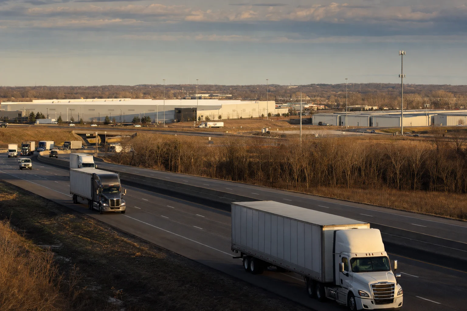 Editorial image: Chesterfield, Missouri — commercial truck corridor