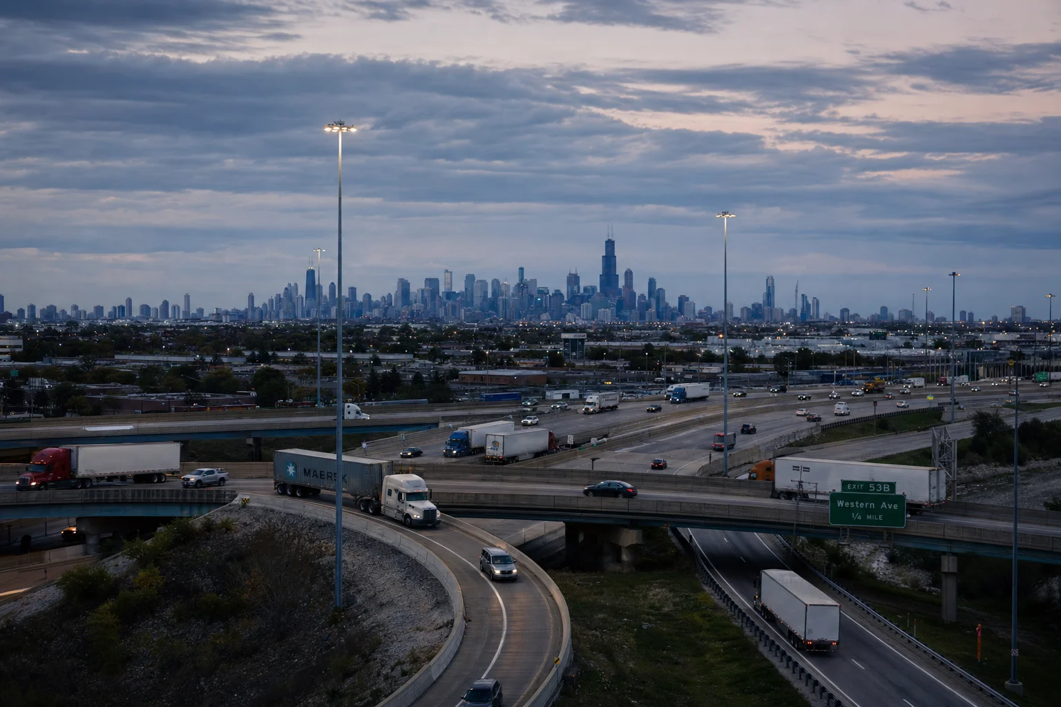 Illinois commercial trucking corridor — illustrative