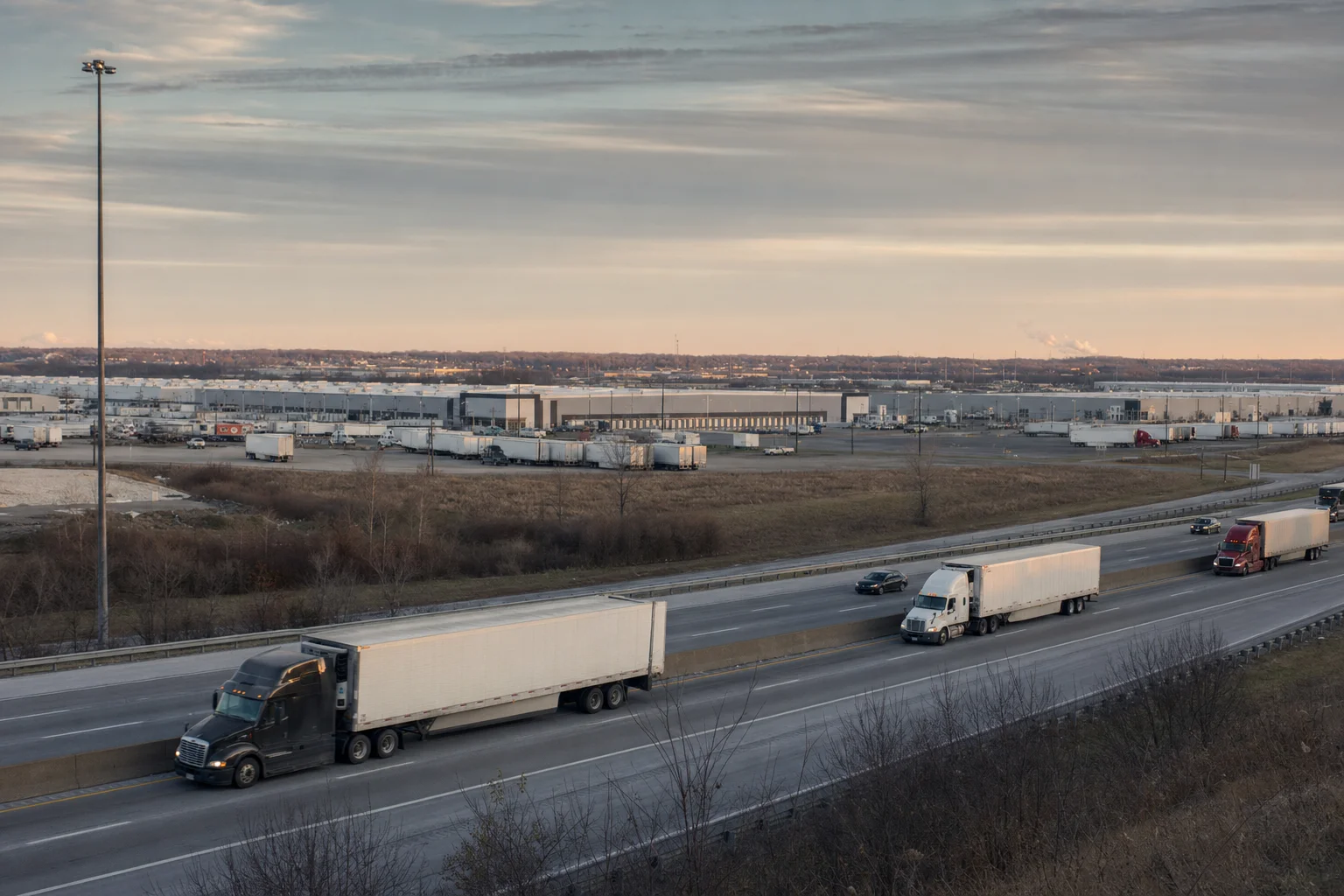 Editorial image: Cincinnati, Ohio — commercial truck corridor