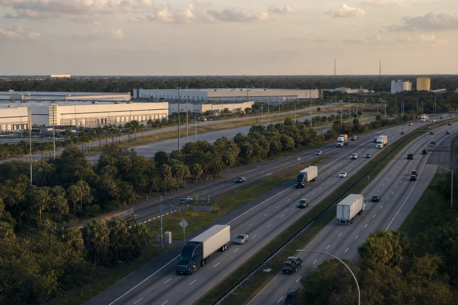 Editorial image: Clearwater, Florida — commercial truck corridor
