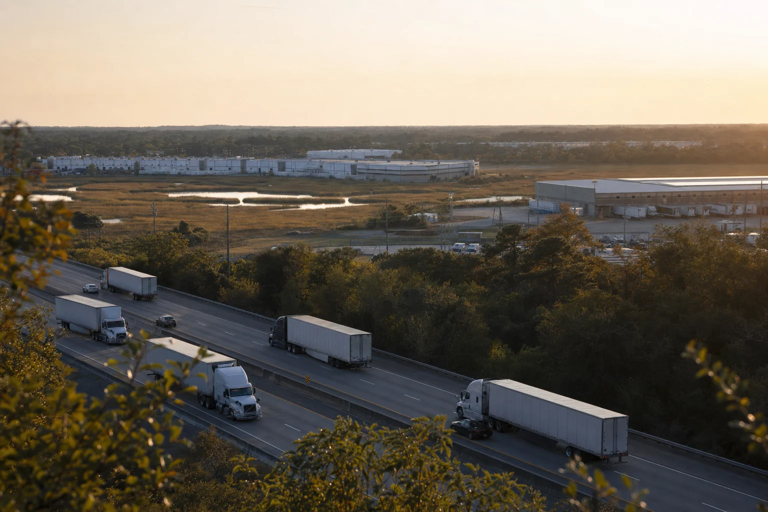 Editorial image: Columbia, South Carolina — commercial truck corridor