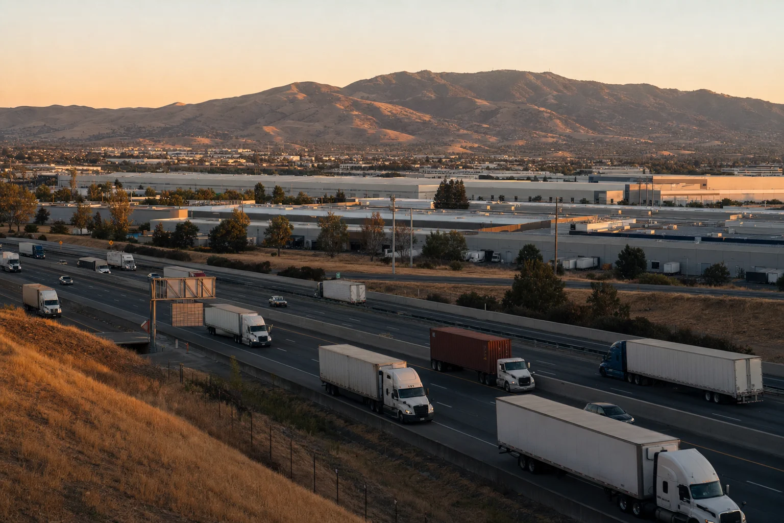 Editorial image: Concord, California — commercial truck corridor