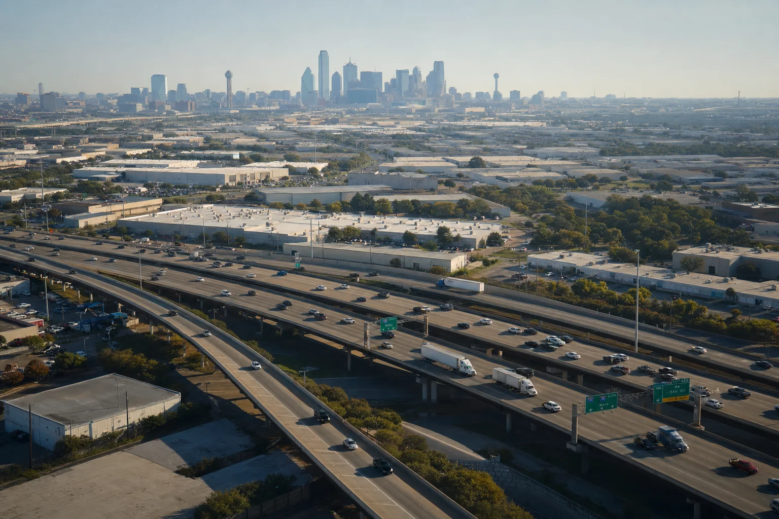 Editorial image: Dallas, Texas — commercial truck corridor