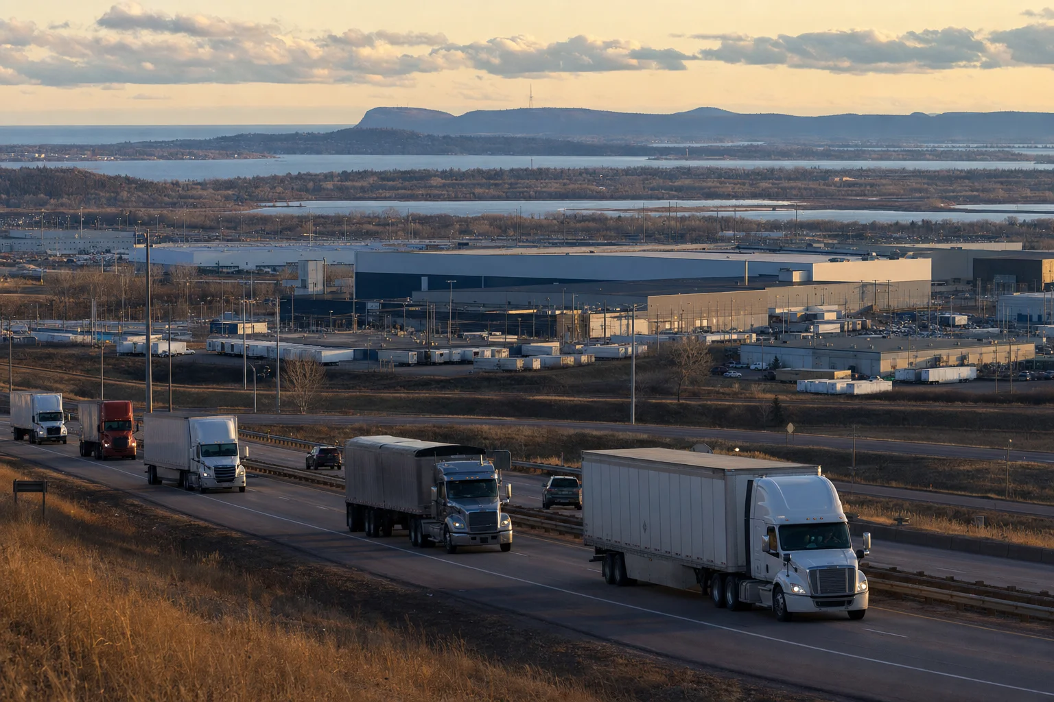 Editorial image: Duluth, Minnesota — commercial truck corridor