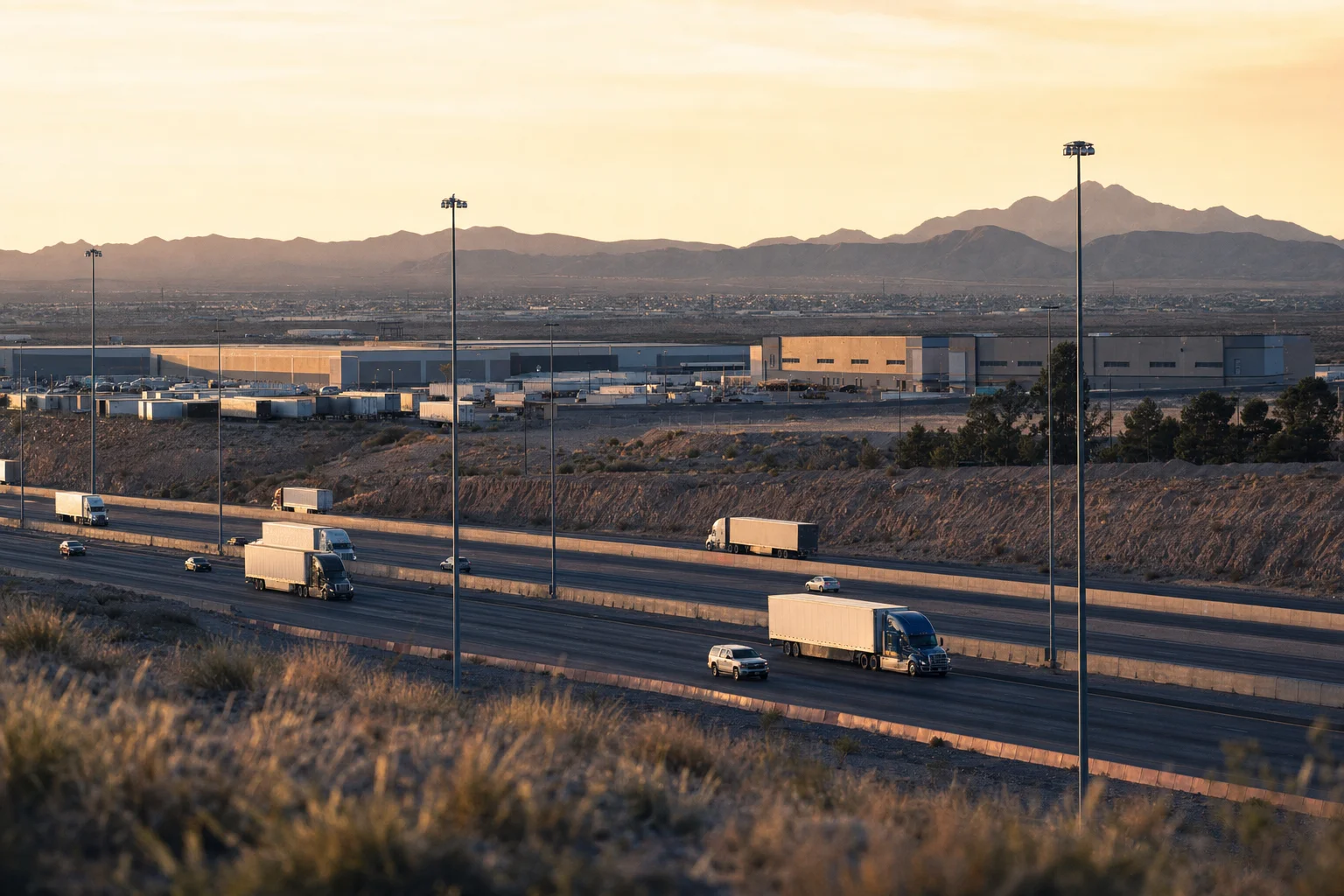 Editorial image: El Paso, Texas — commercial truck corridor