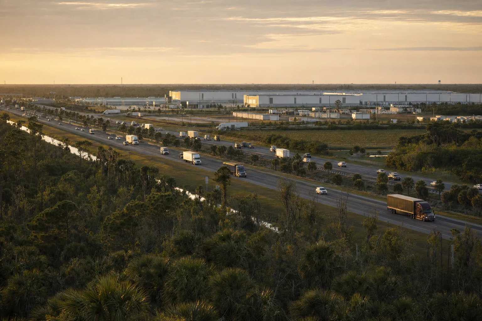 Editorial image: Fort Myers, Florida — commercial truck corridor