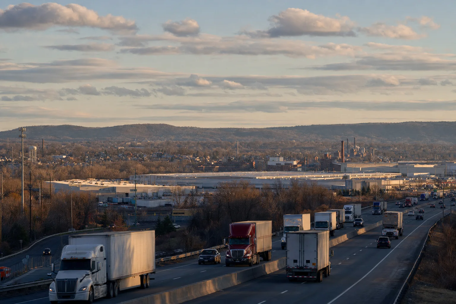 Connecticut commercial trucking corridor — illustrative