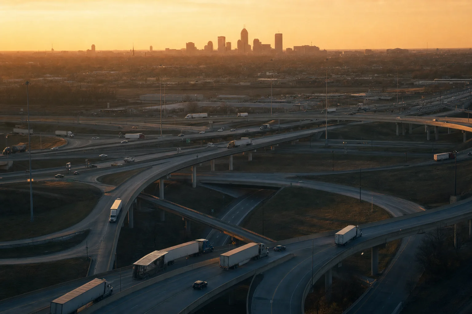 Indiana commercial trucking corridor — illustrative