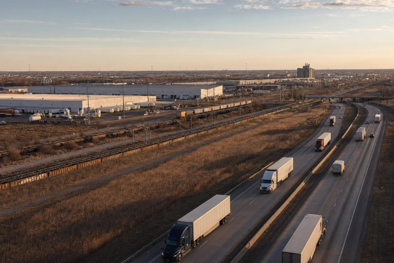 Editorial image: Joliet, Illinois — commercial truck corridor