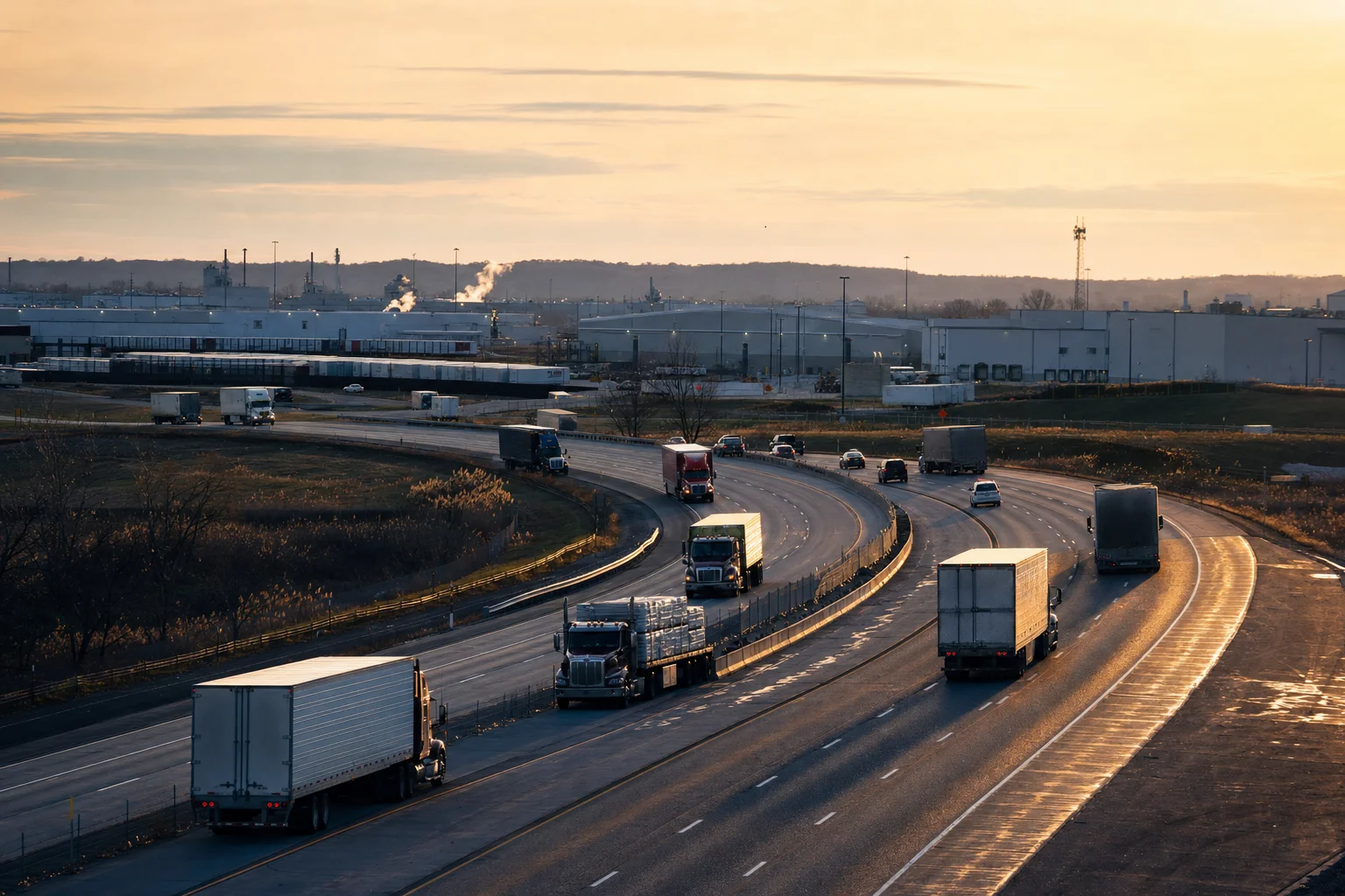 Editorial image: Lansing, Michigan — commercial truck corridor