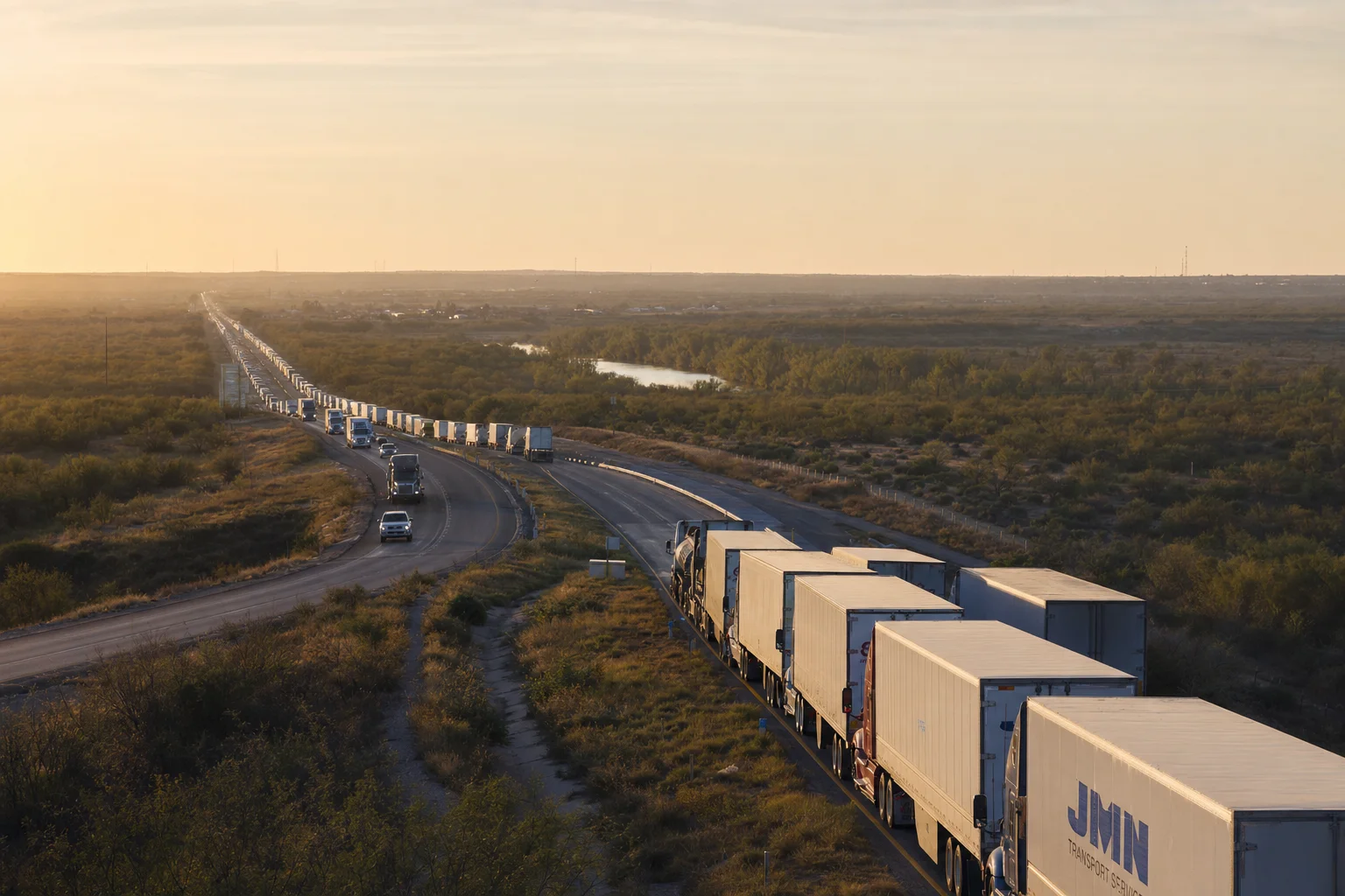 Editorial image: Laredo, Texas — commercial truck corridor