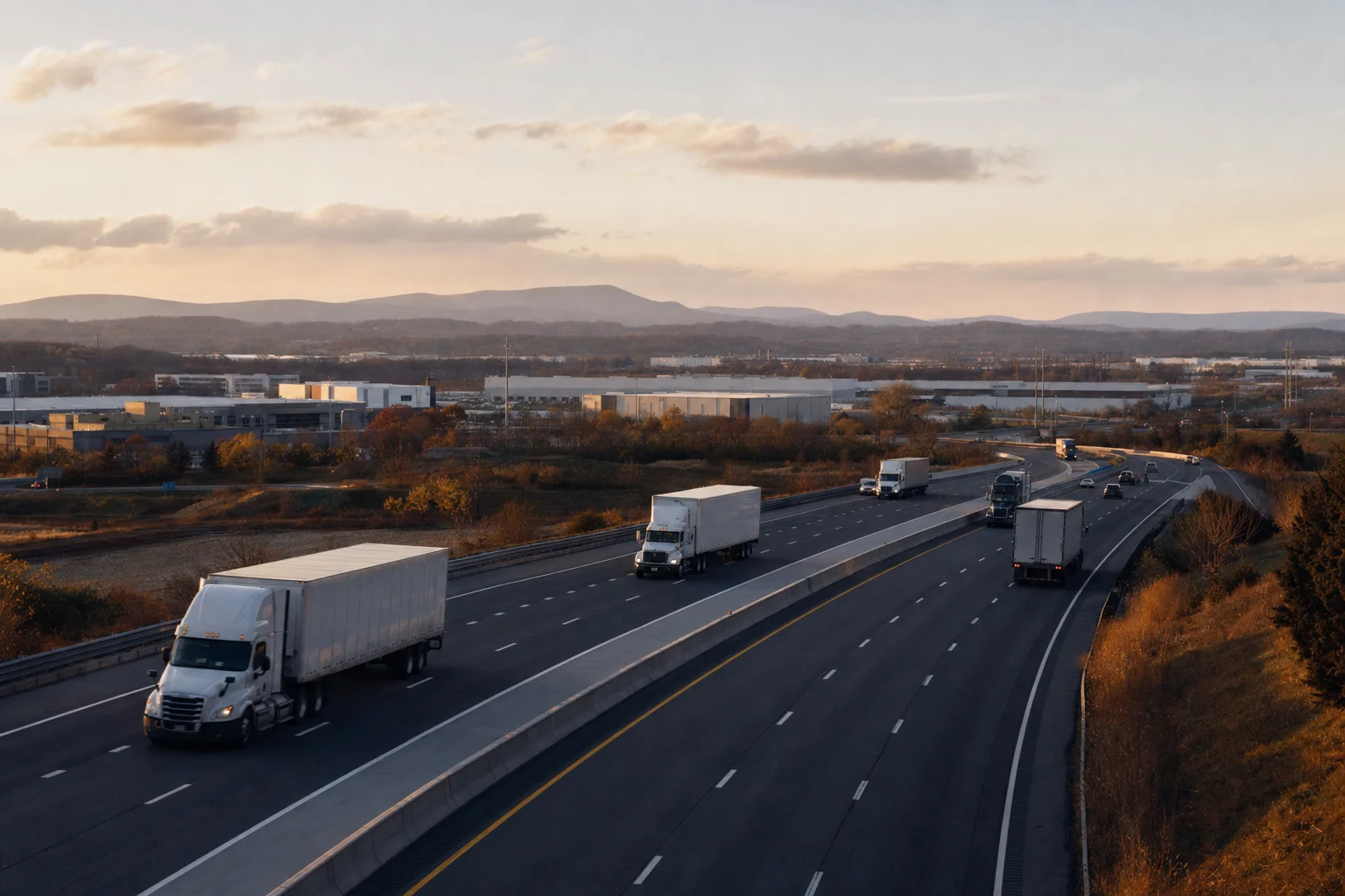Editorial image: Leesburg, Virginia — commercial truck corridor