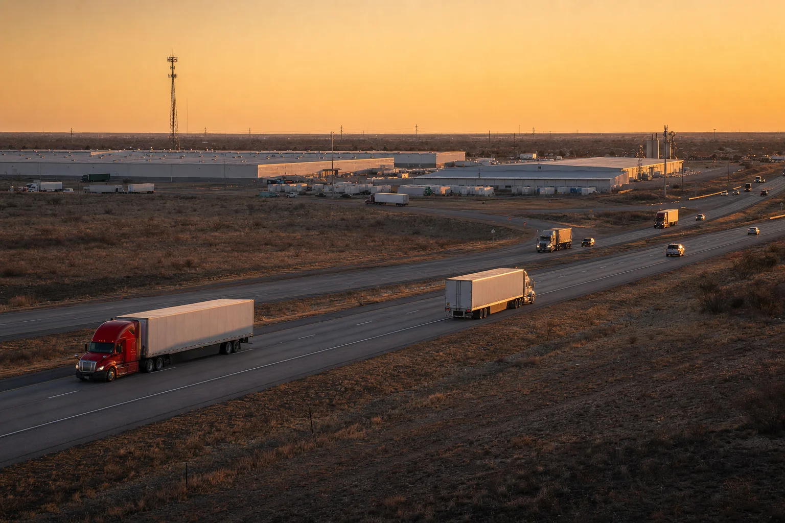 Editorial image: Lubbock, Texas — commercial truck corridor
