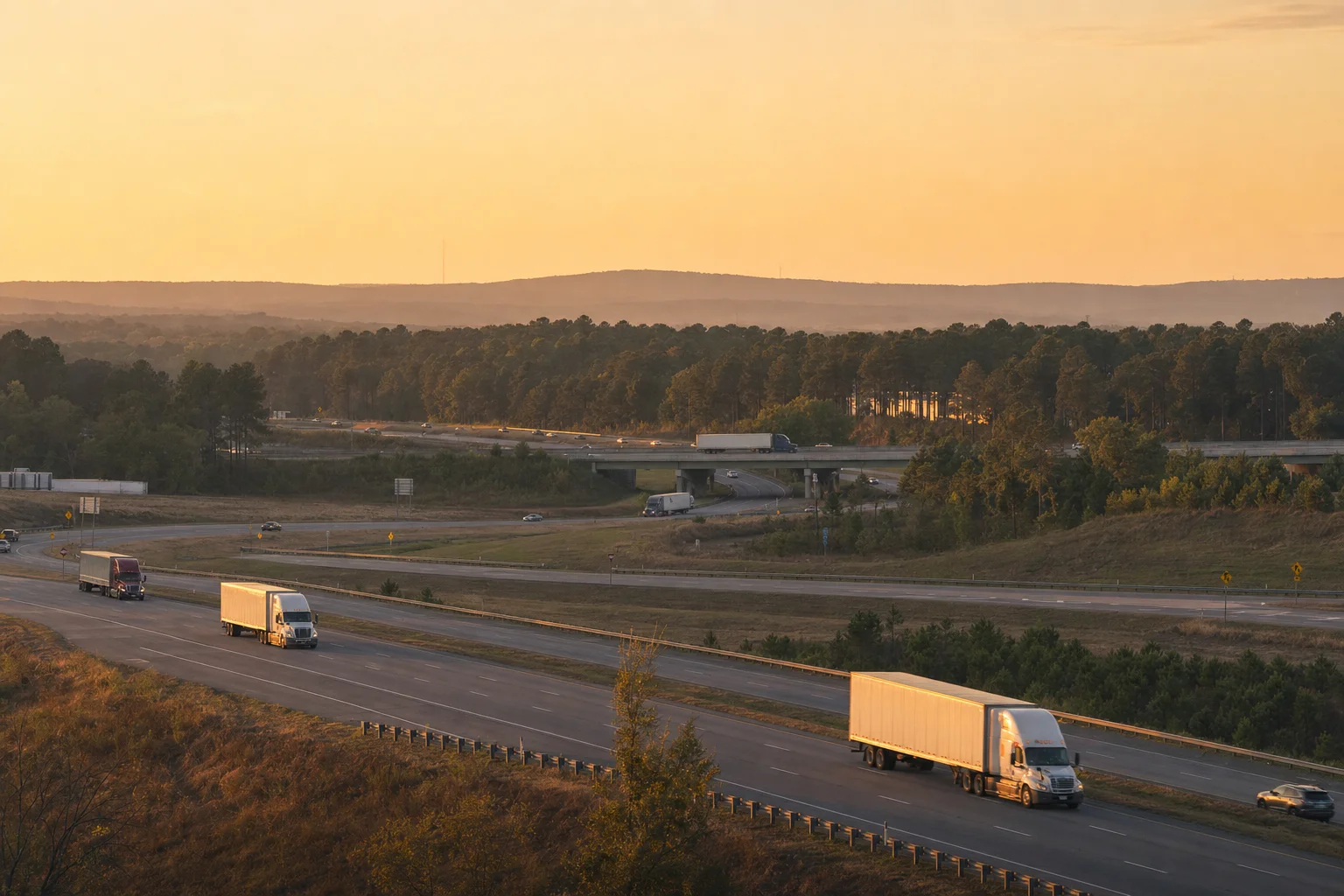 Editorial image: Macon, Georgia — commercial truck corridor