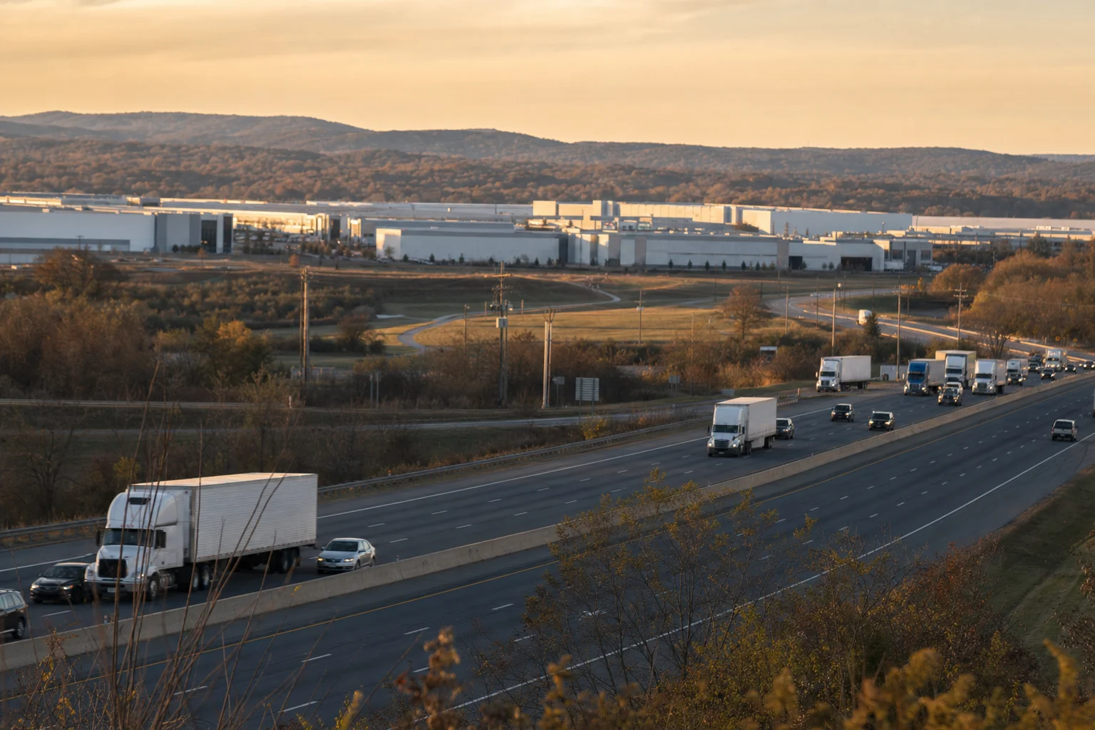 Editorial image: Manassas, Virginia — commercial truck corridor