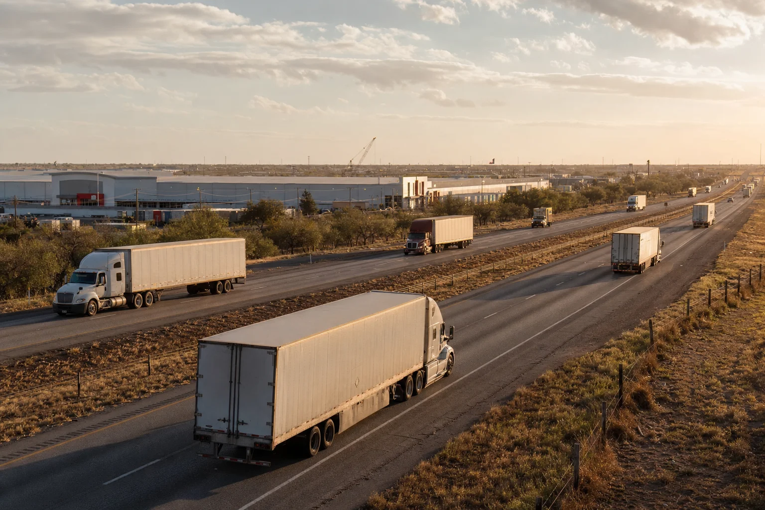 Editorial image: McAllen, Texas — commercial truck corridor