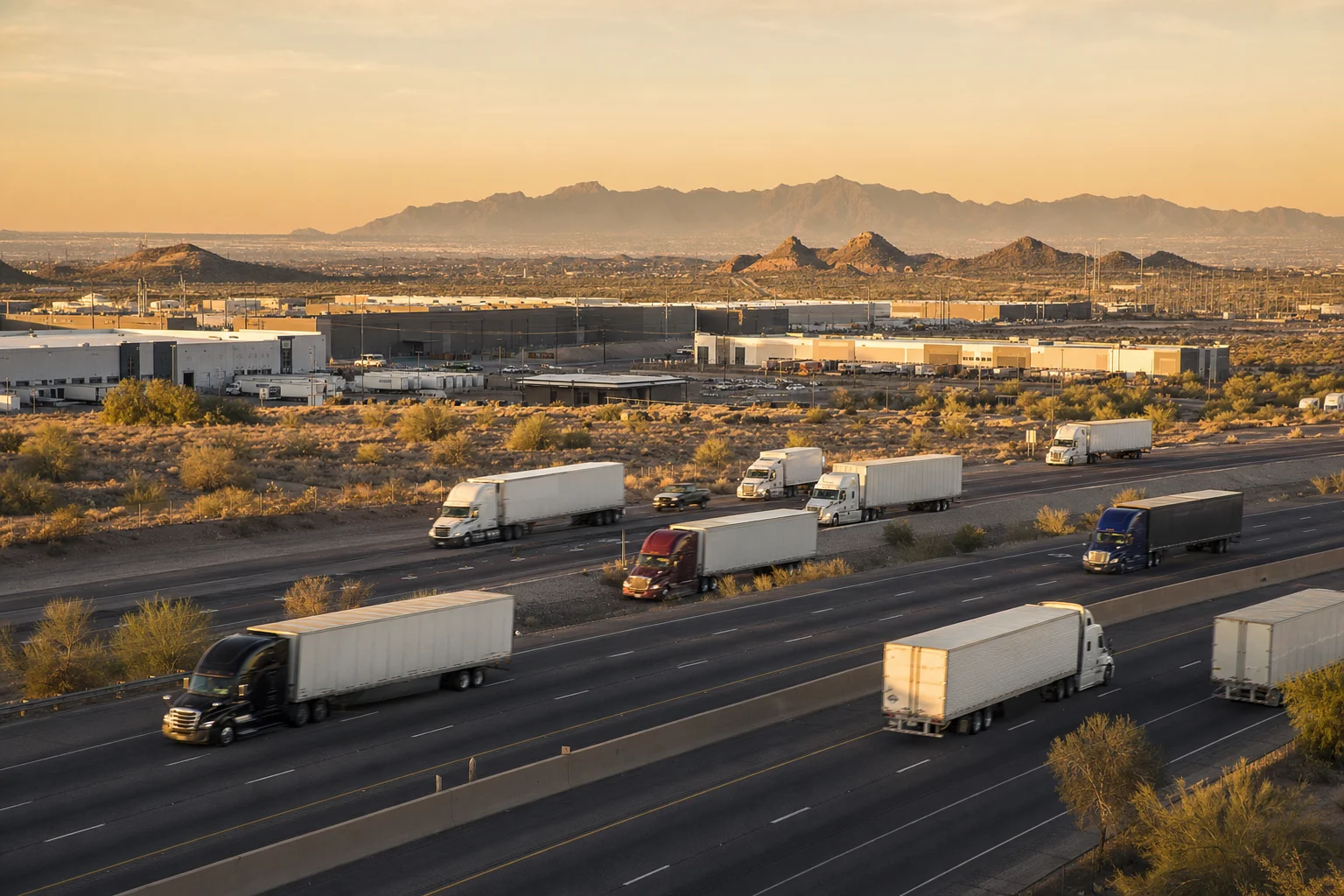 Editorial image: Mesa, Arizona — commercial truck corridor