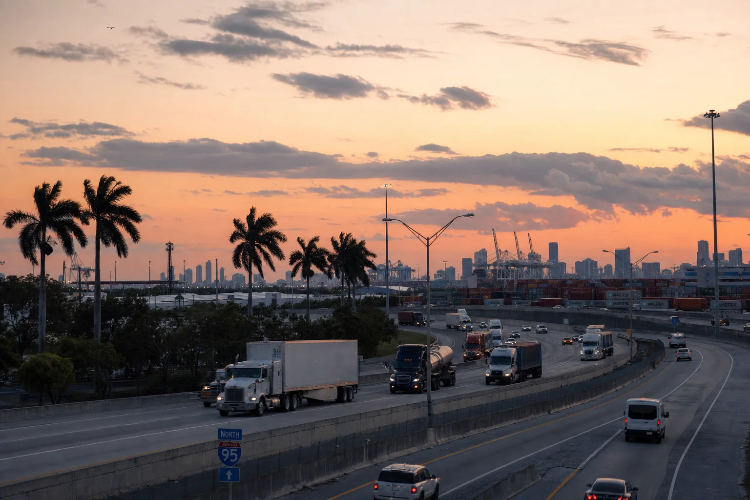 Florida commercial trucking corridor — illustrative