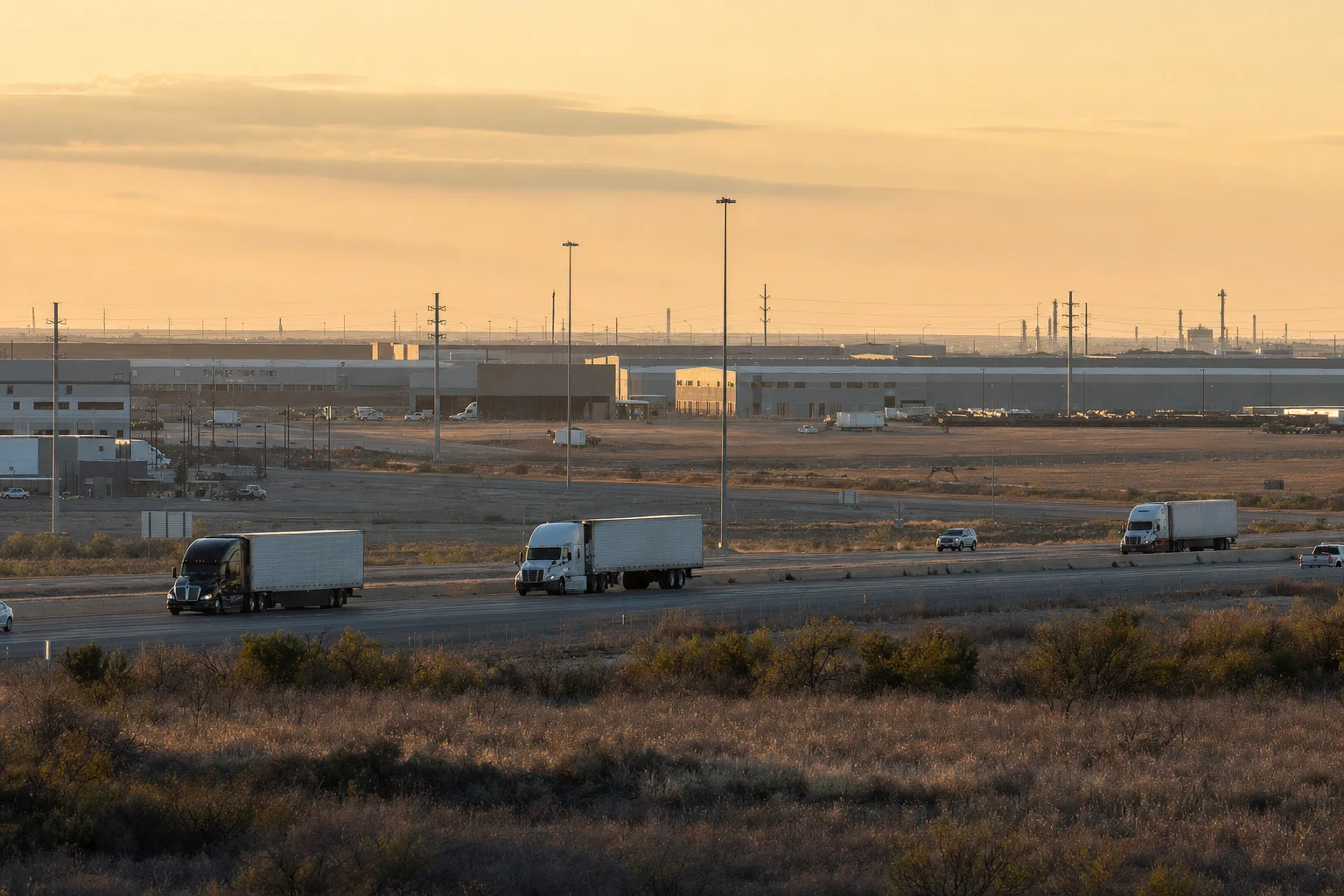 Editorial image: Midland, Texas — commercial truck corridor