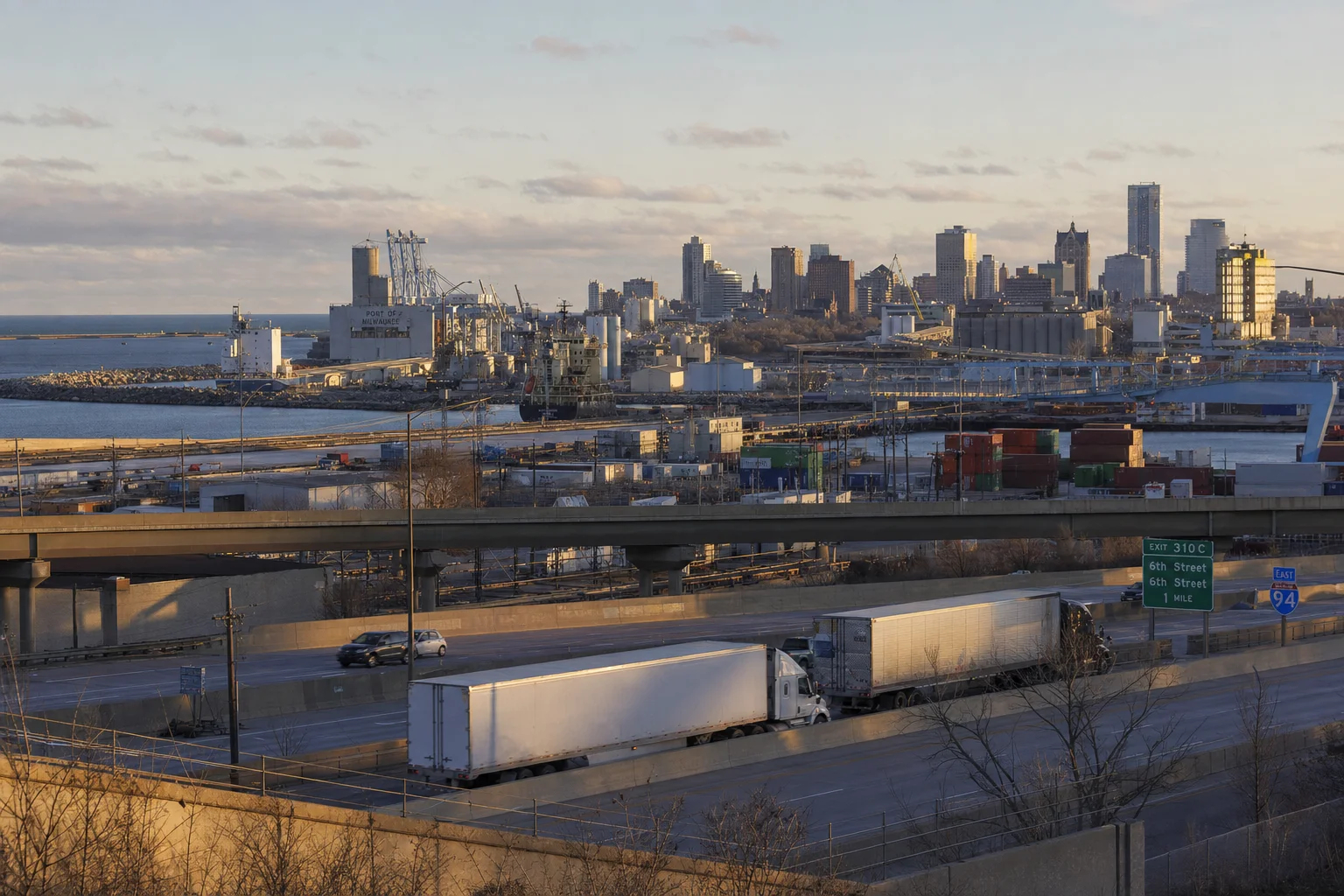 Wisconsin commercial trucking corridor — illustrative