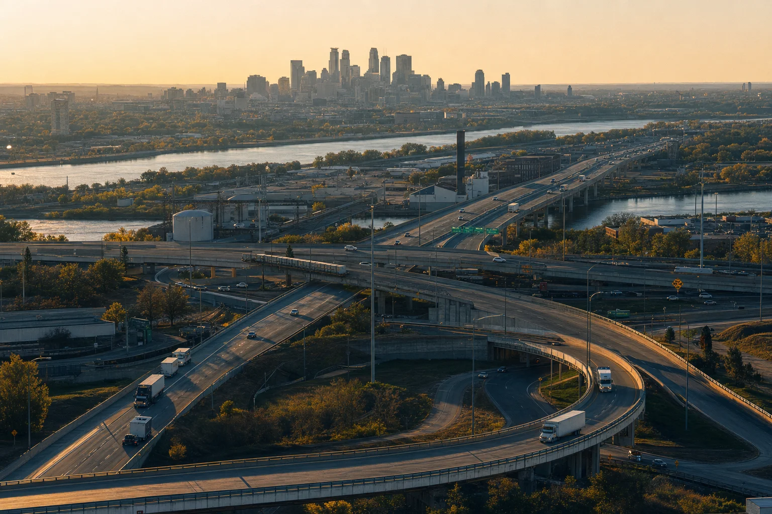 Minnesota commercial trucking corridor — illustrative