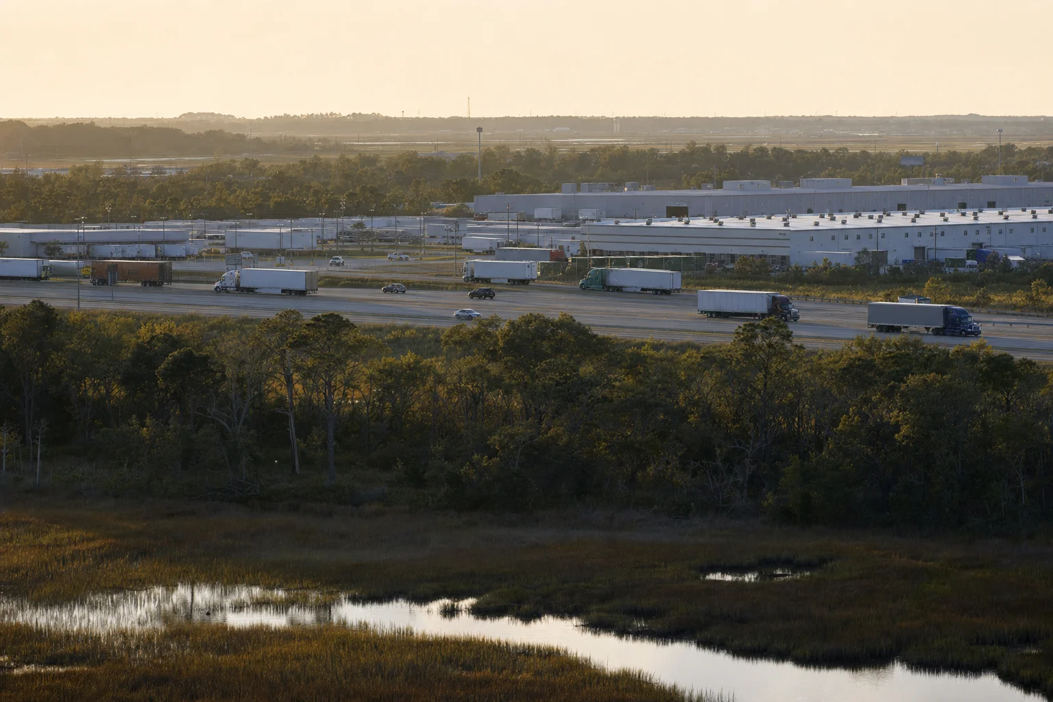 Editorial image: Myrtle Beach, South Carolina — commercial truck corridor