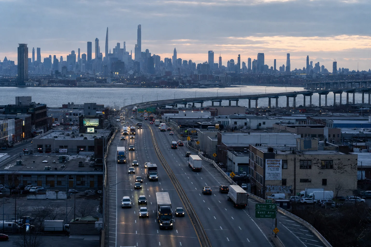 New York commercial trucking corridor — illustrative