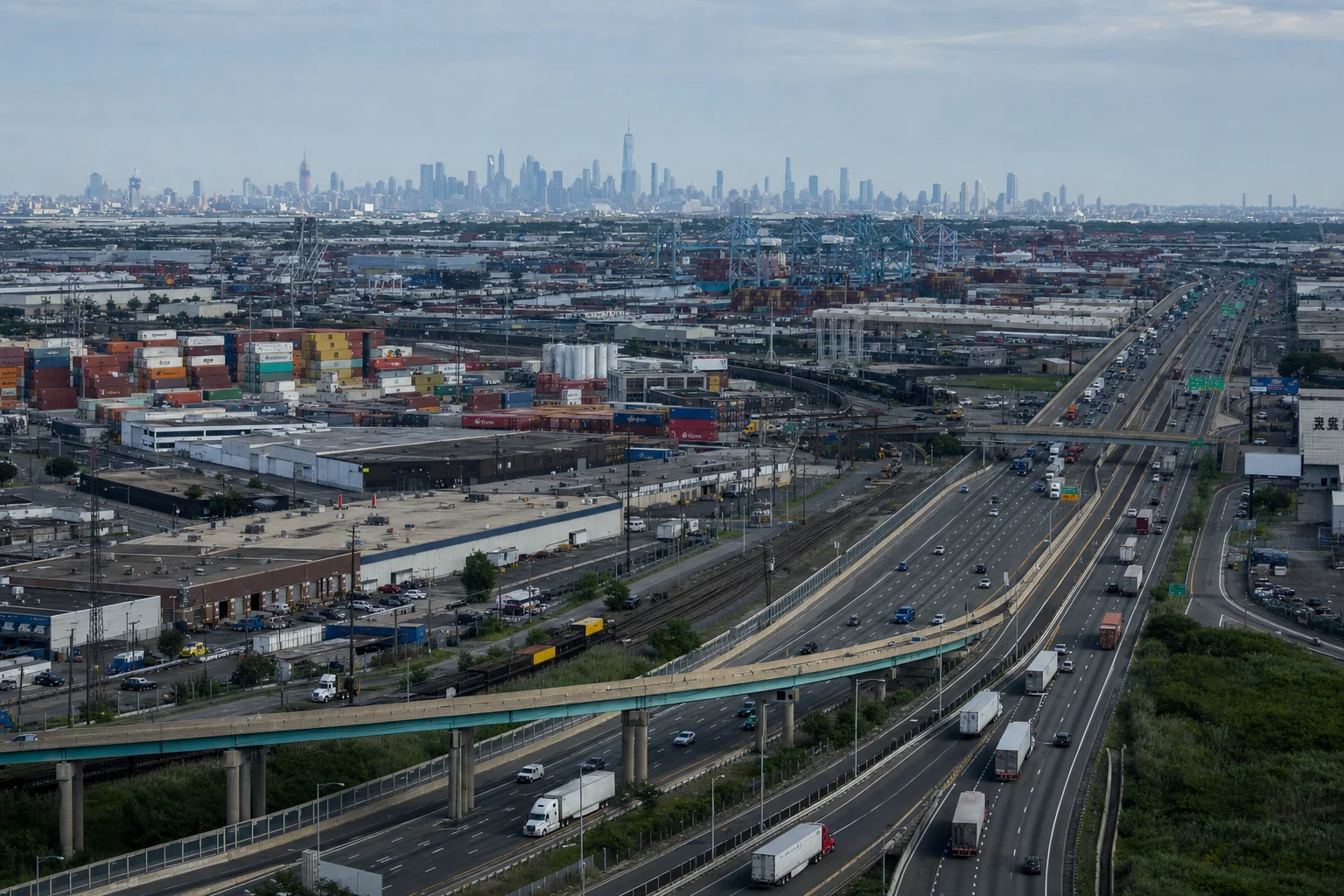 New Jersey commercial trucking corridor — illustrative
