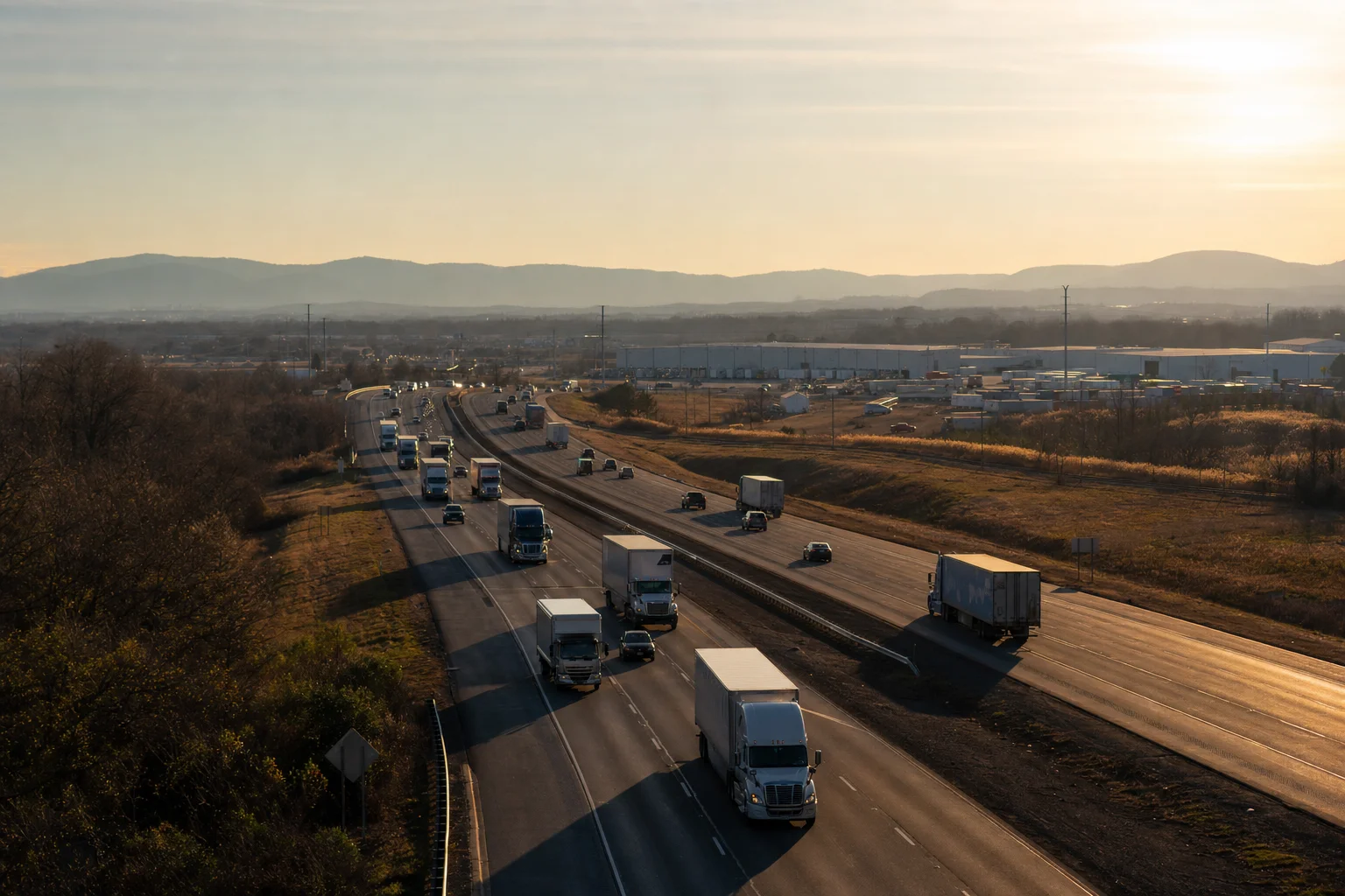 Editorial image: Norfolk, Virginia — commercial truck corridor