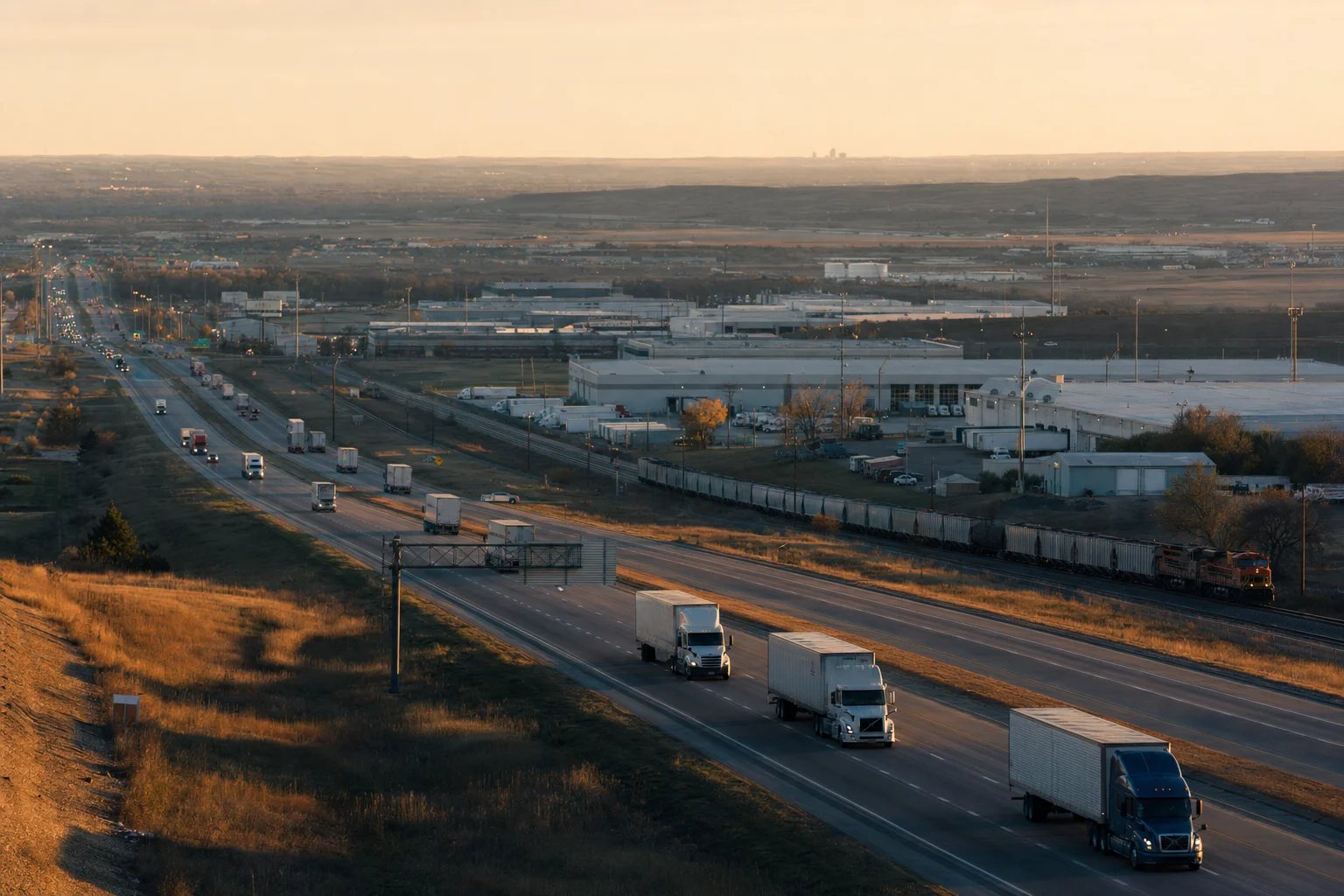 Nebraska commercial trucking corridor — illustrative