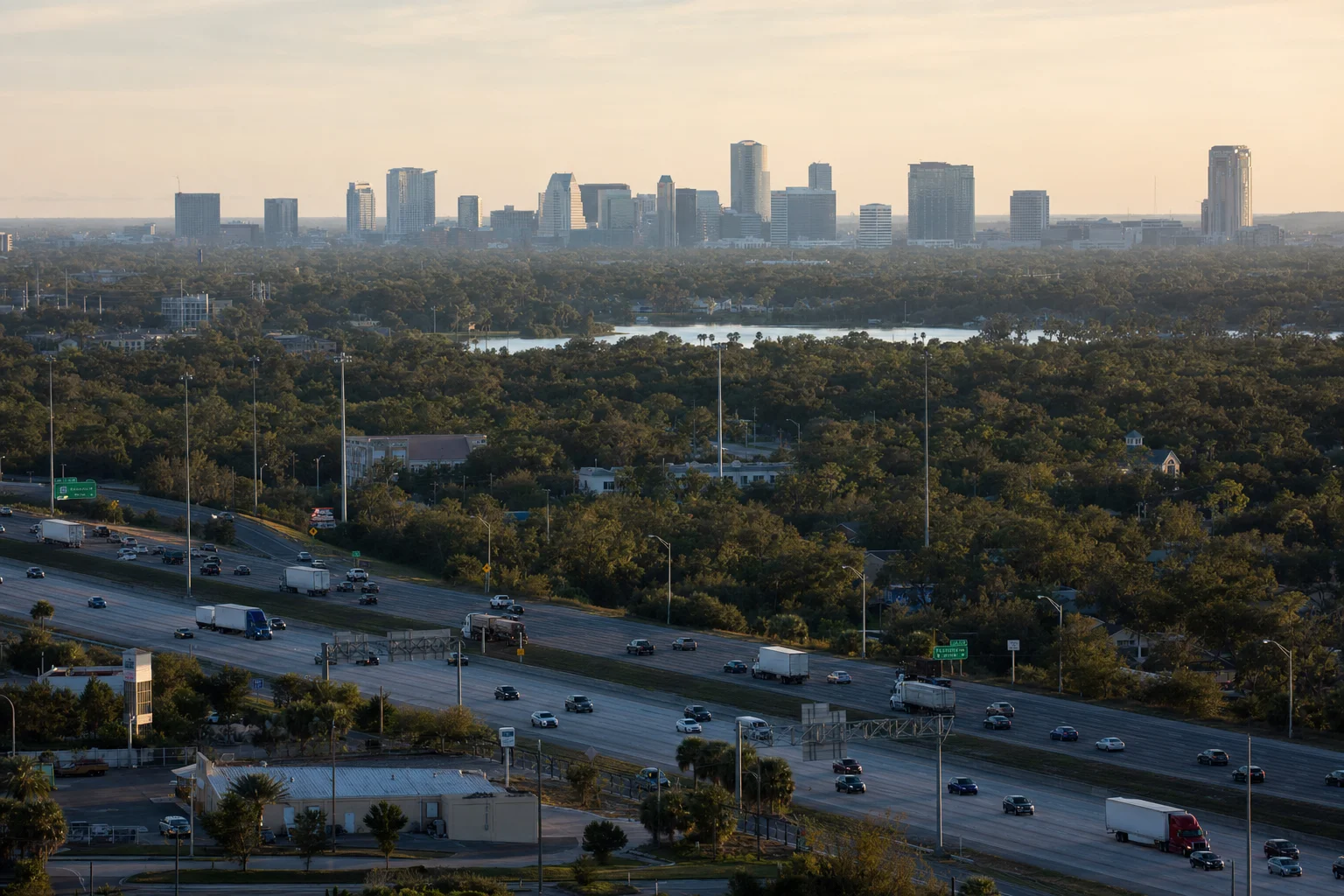 Editorial image: Orlando, Florida — commercial truck corridor