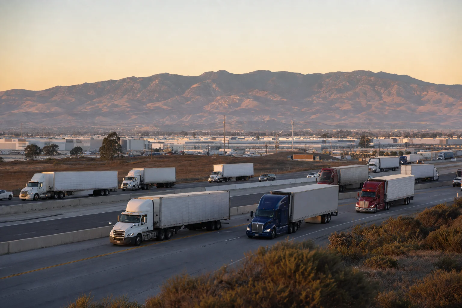 Editorial image: Oxnard, California — commercial truck corridor