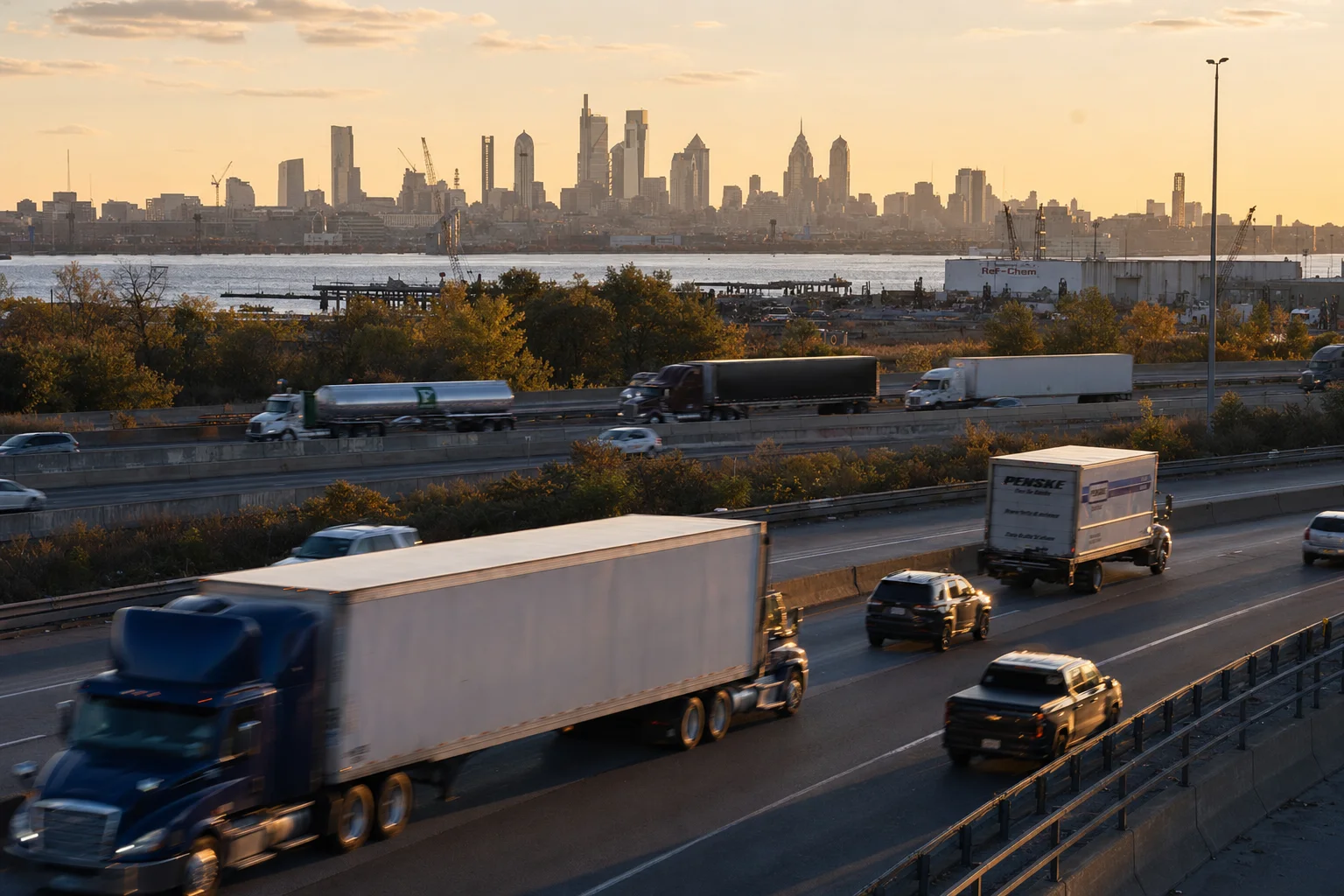 Pennsylvania commercial trucking corridor — illustrative