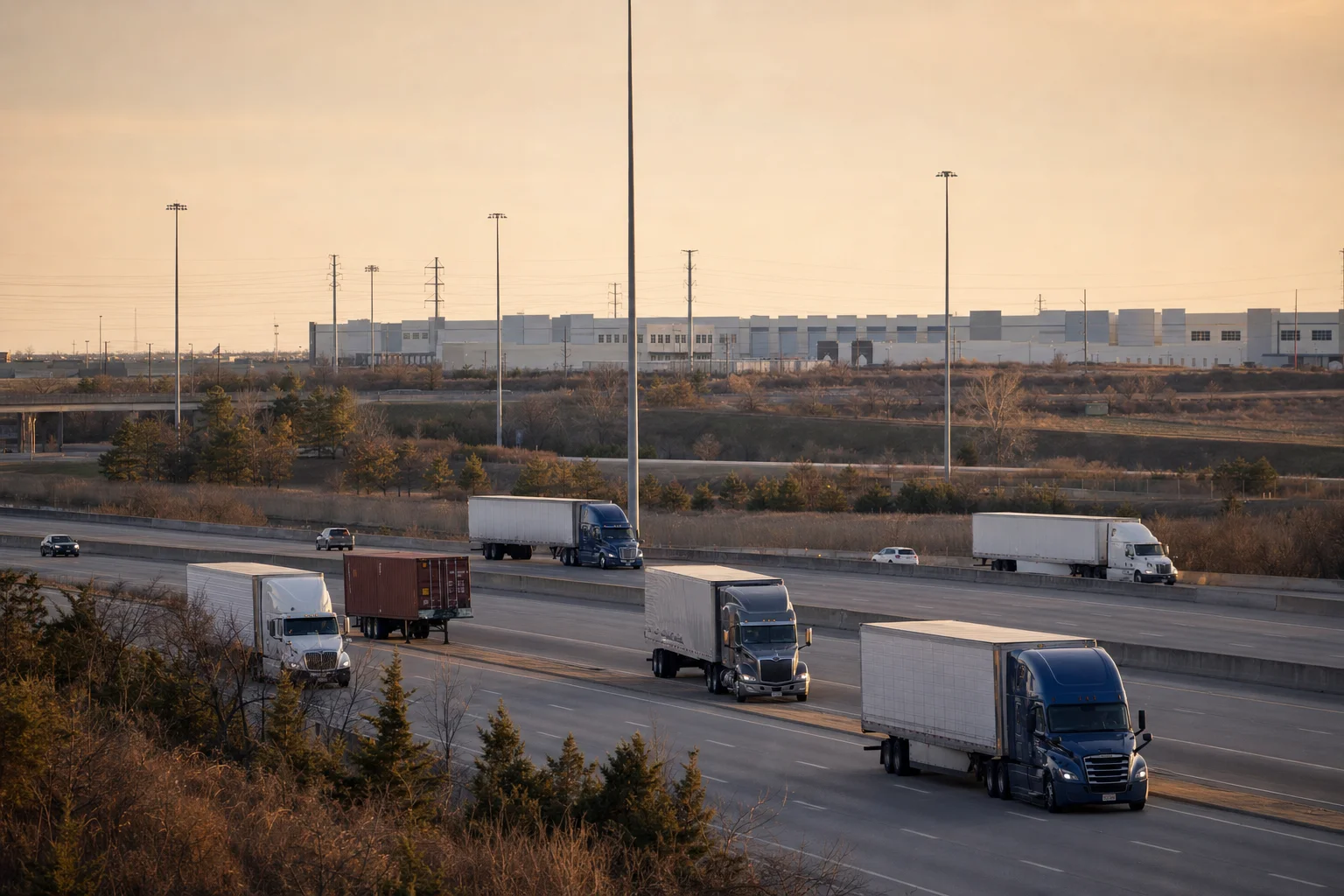 Editorial image: Plano, Texas — commercial truck corridor