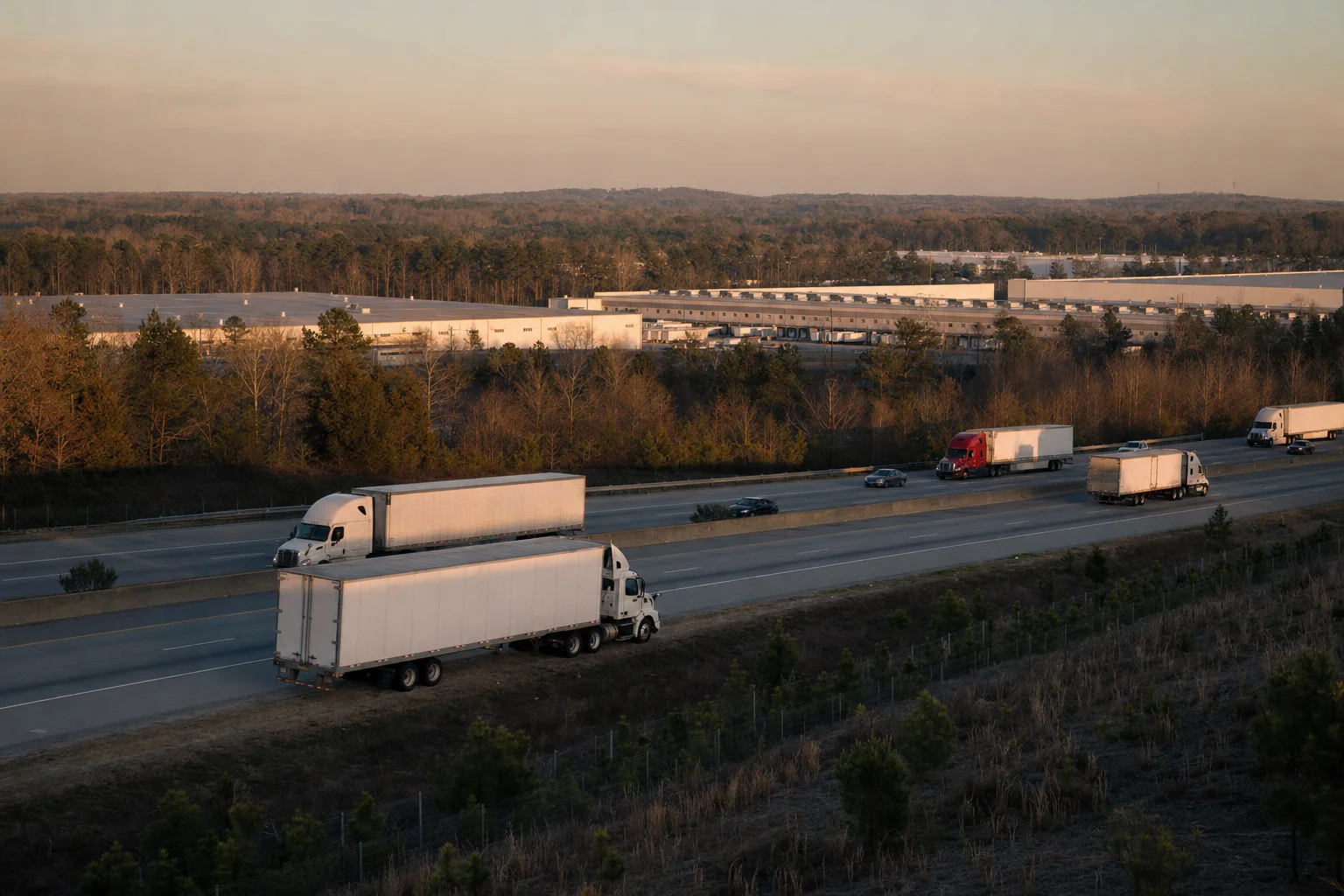 Editorial image: Raleigh, North Carolina — commercial truck corridor