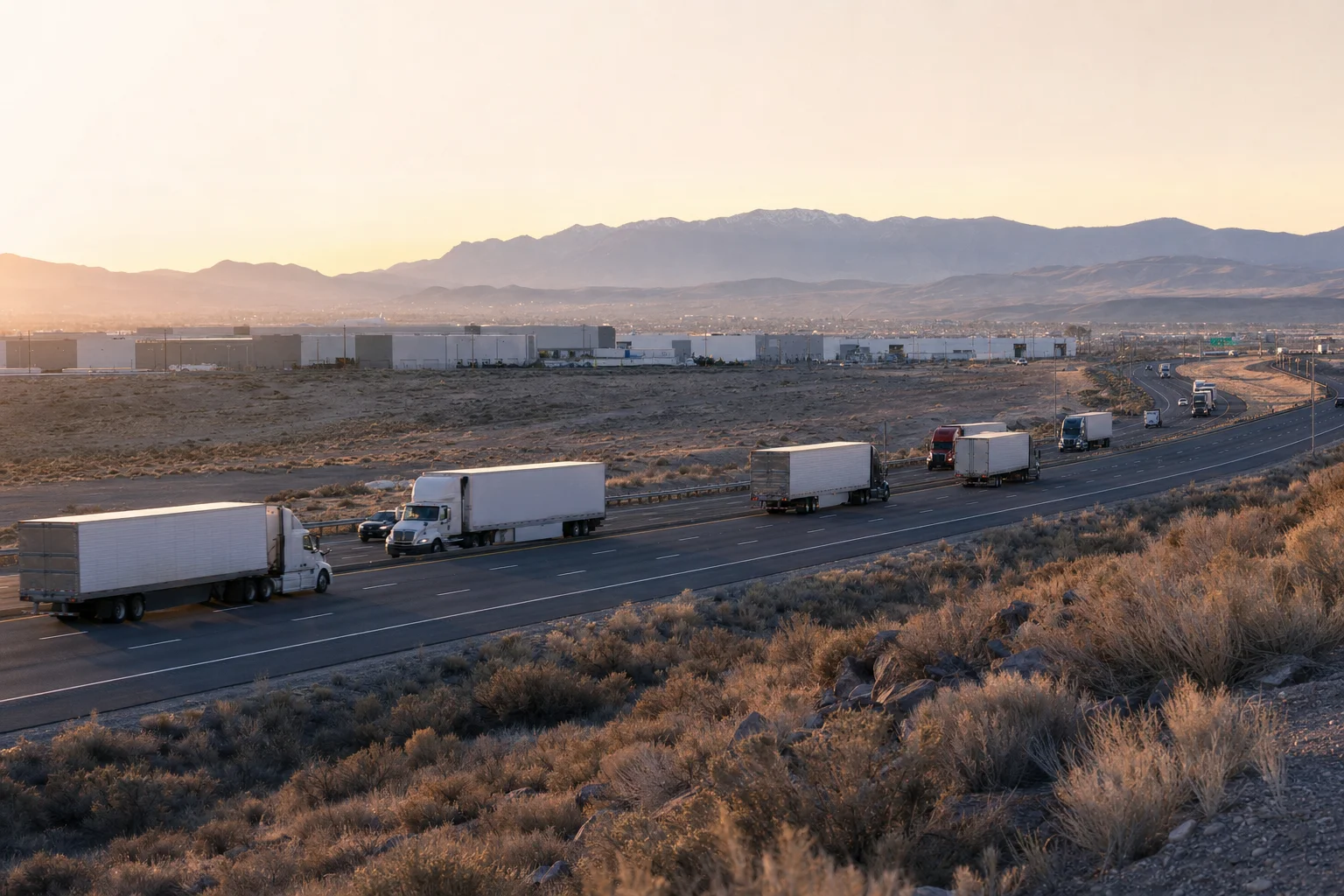 Editorial image: Reno, Nevada — commercial truck corridor