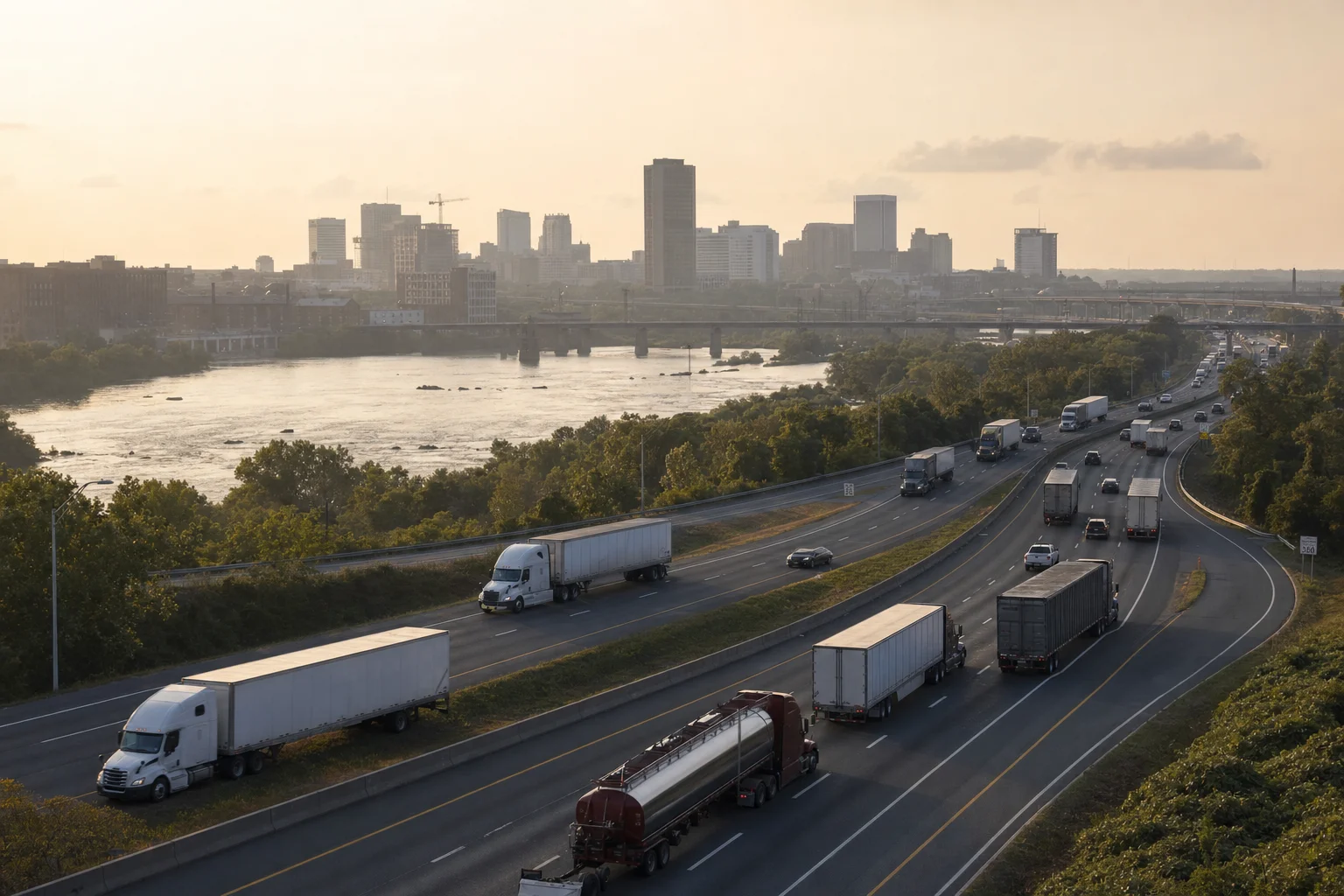 Virginia commercial trucking corridor — illustrative
