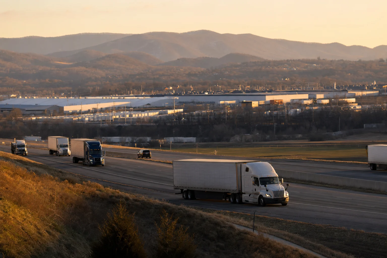 Editorial image: Roanoke, Virginia — commercial truck corridor