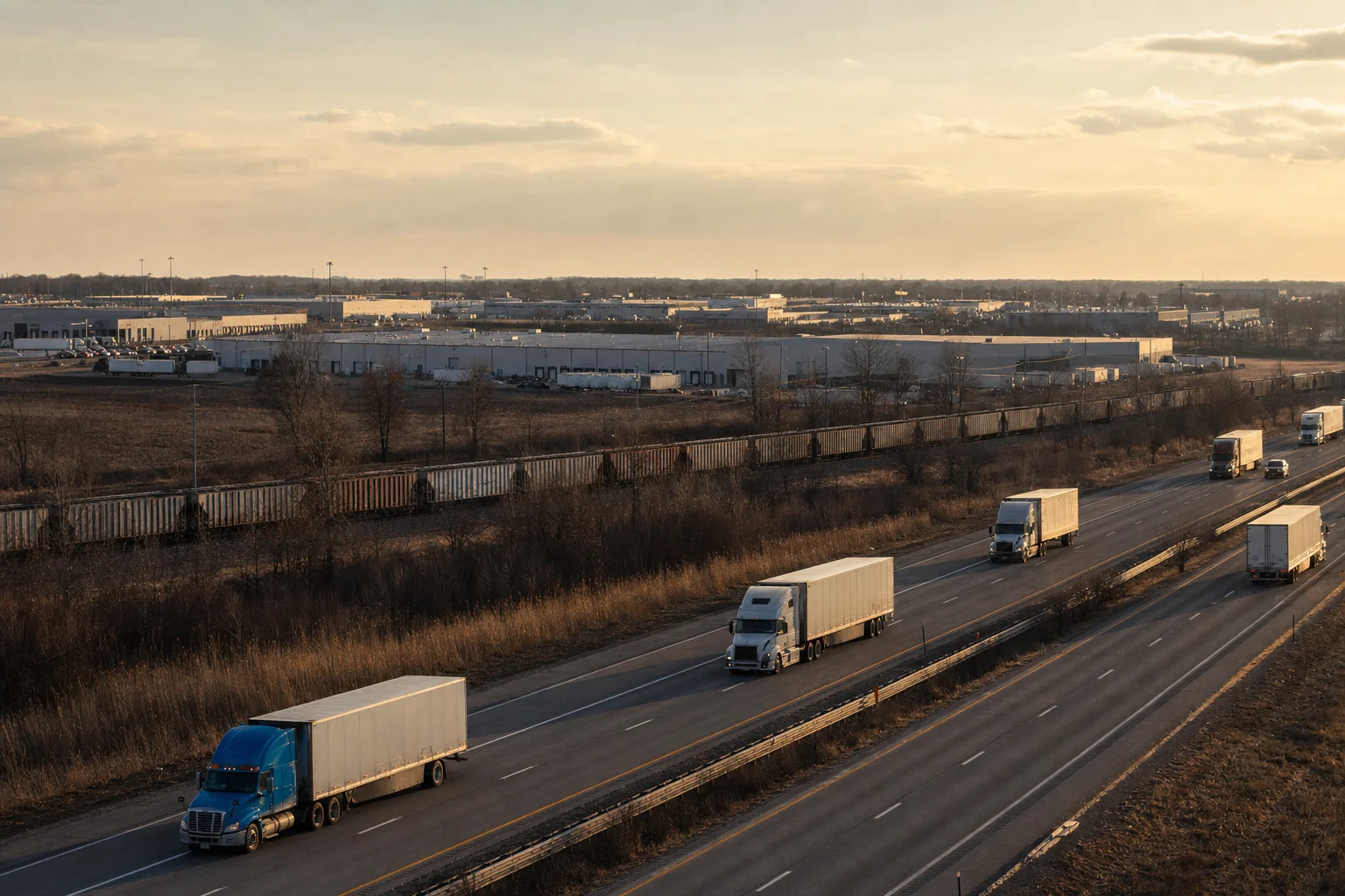 Editorial image: Rockford, Illinois — commercial truck corridor