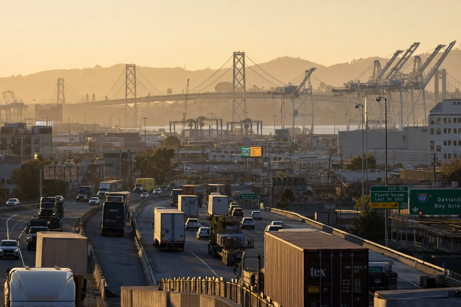 Editorial image: San Francisco, California — commercial truck corridor