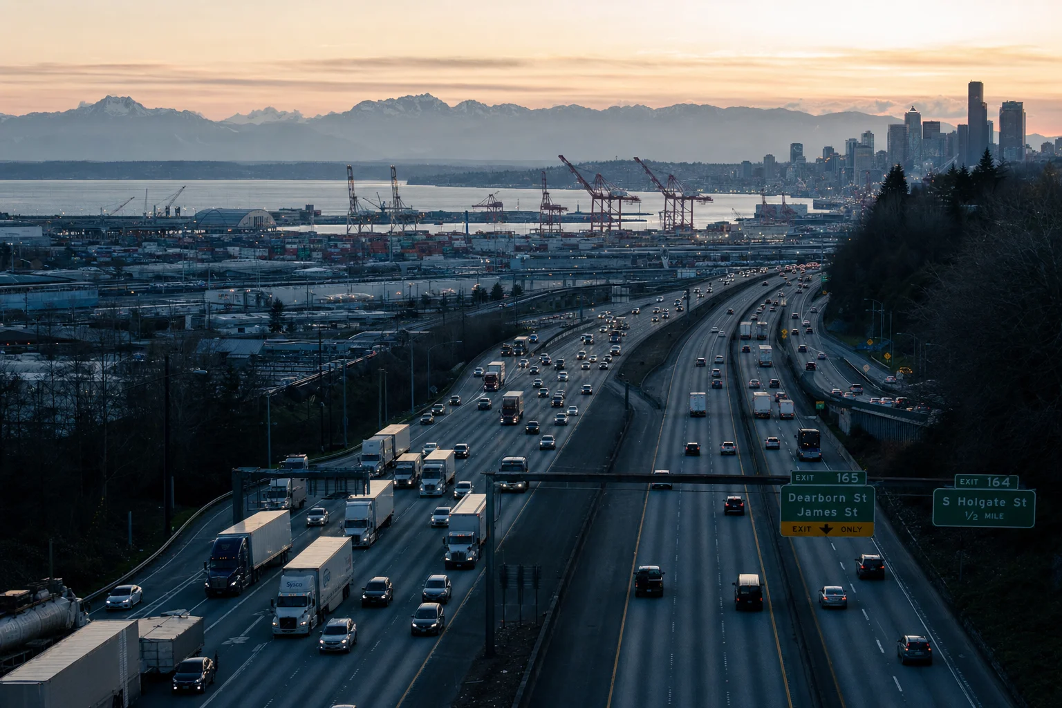 Washington commercial trucking corridor — illustrative